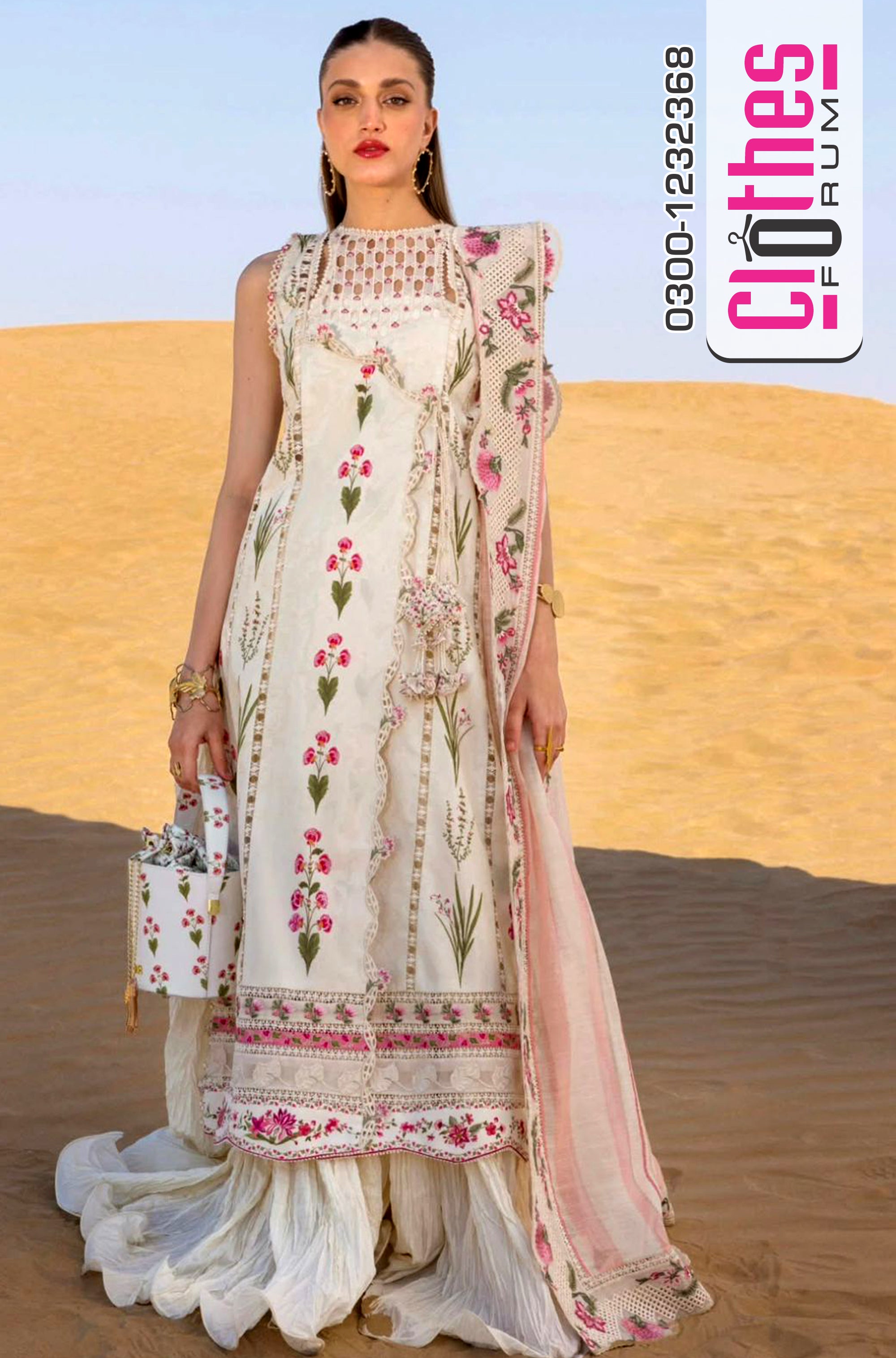 Crimson FLOW Luxury Lawn – Desert Bloom Elegance | Royal Summer '25 Edition