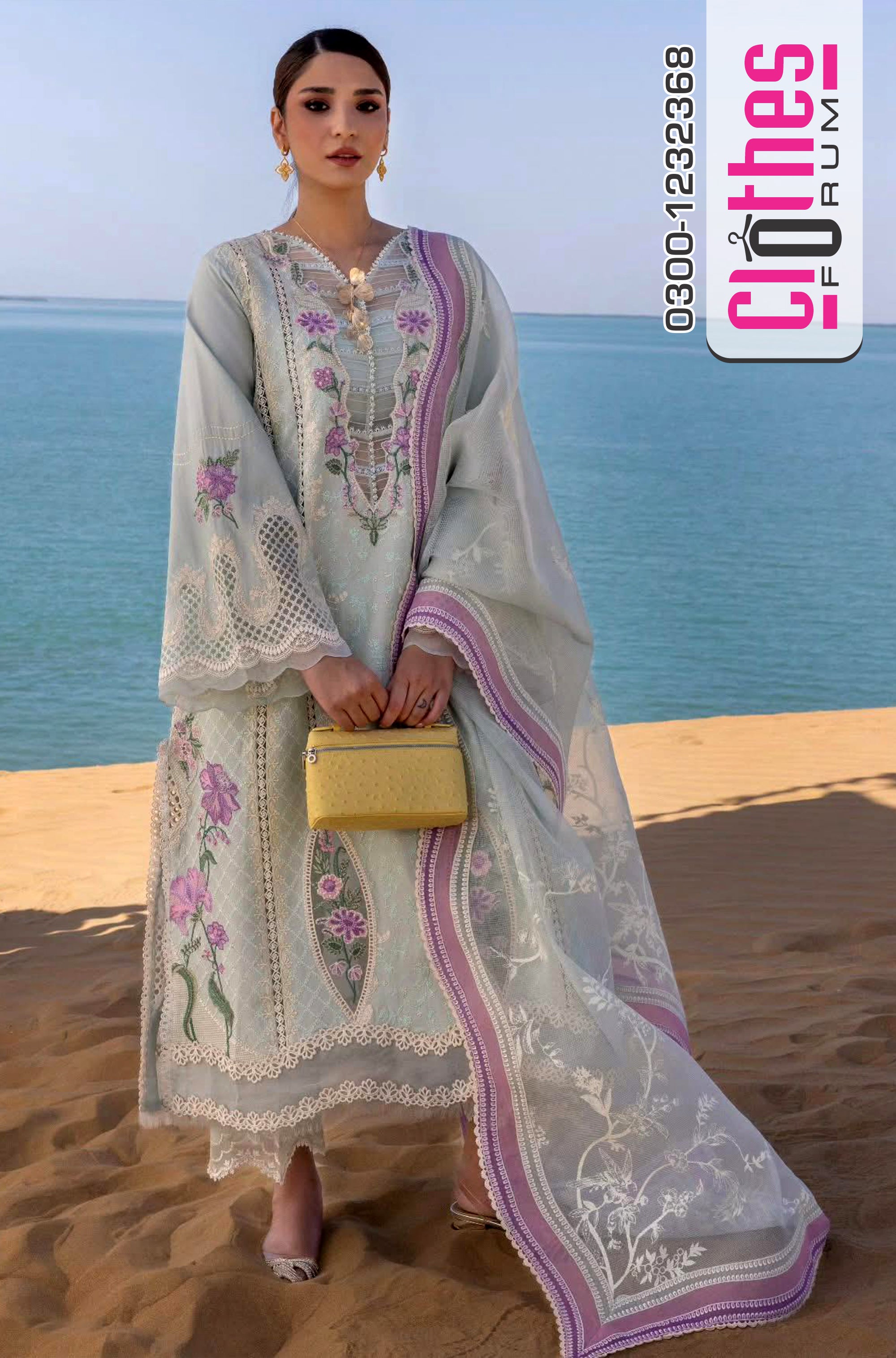 Crimson Luxury Lawn 2025 | Flow Spring Summer Mint Pastel Elegance