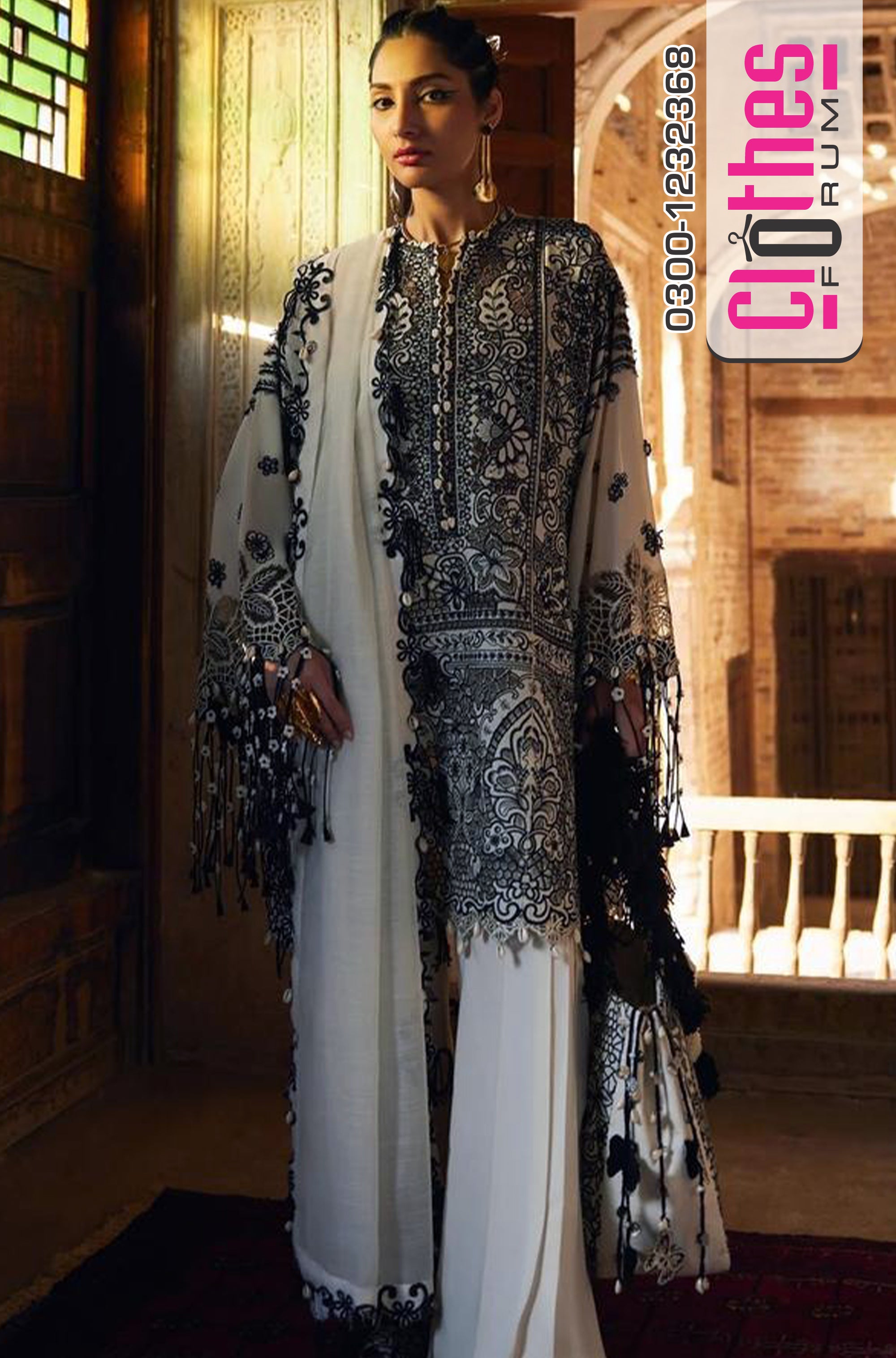 Élan Luxury Lawn – Monochrome Majesty | Eid '25 Black & White Edition