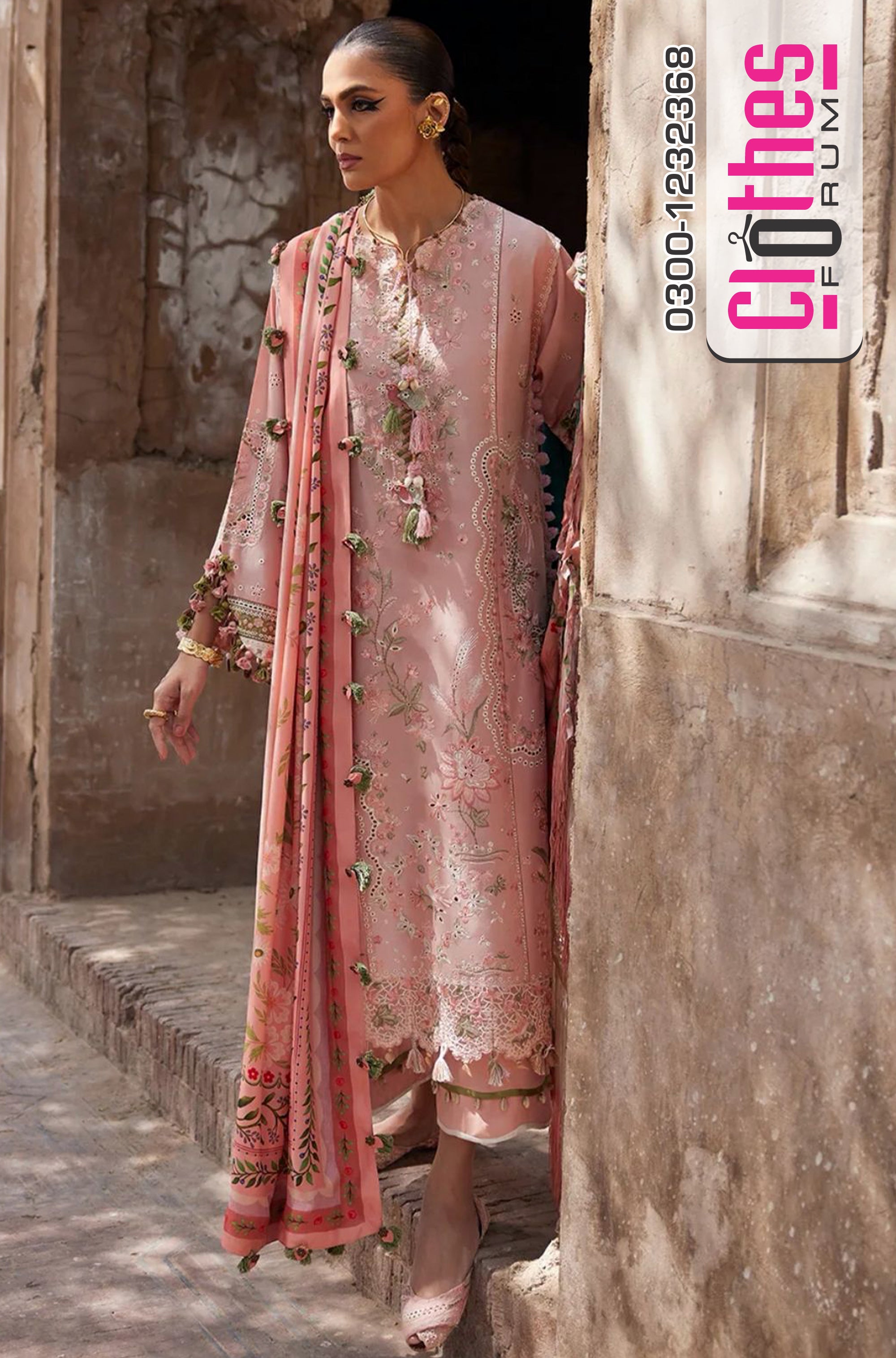 Elan Serene Luxury Lawn 2025 – Timeless Grace in Soft Blossom Pink
