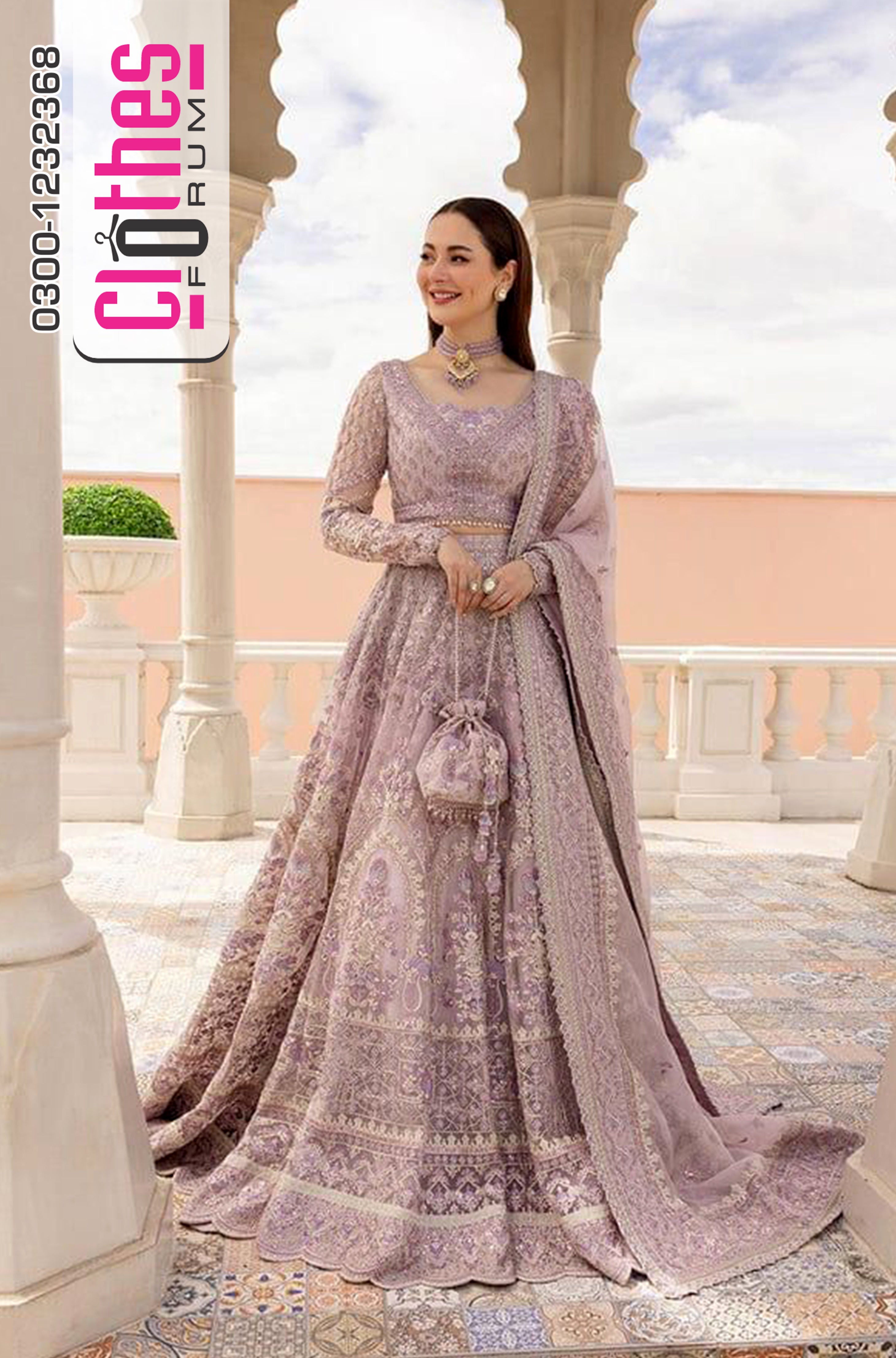 Faiza Saqlain “Anysia” Lilac Net Bridal Lehenga – Luxury Wedding Edition