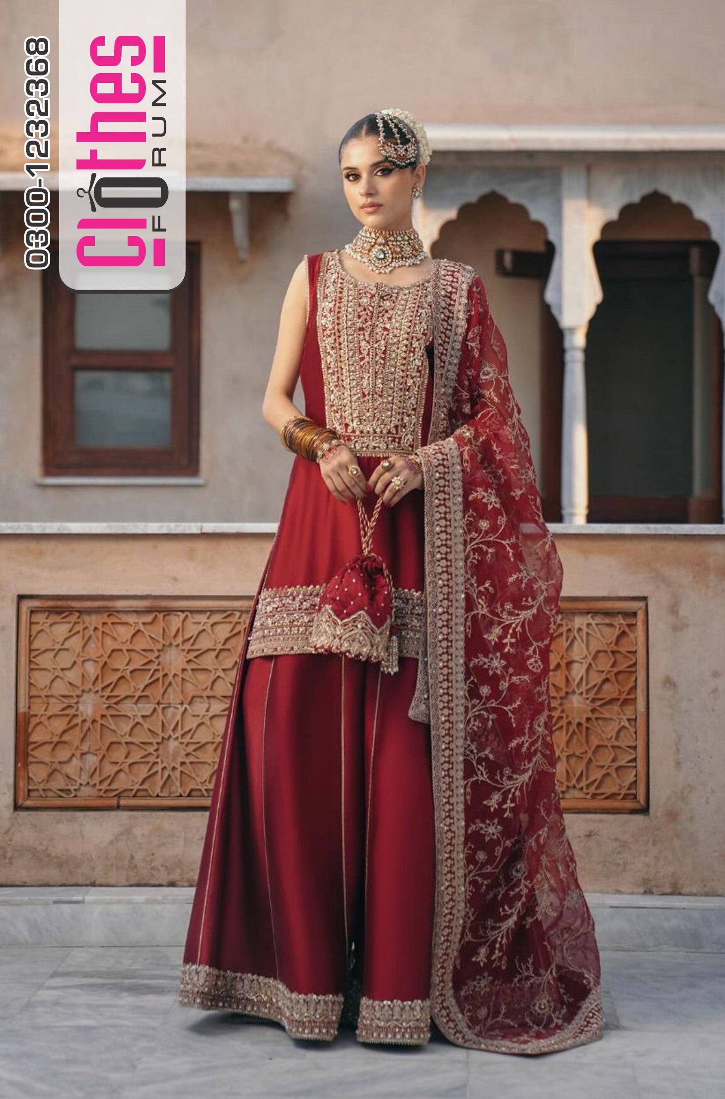 Kanwal Malik Wedding Edition – Red Chiffon Bridal Dress