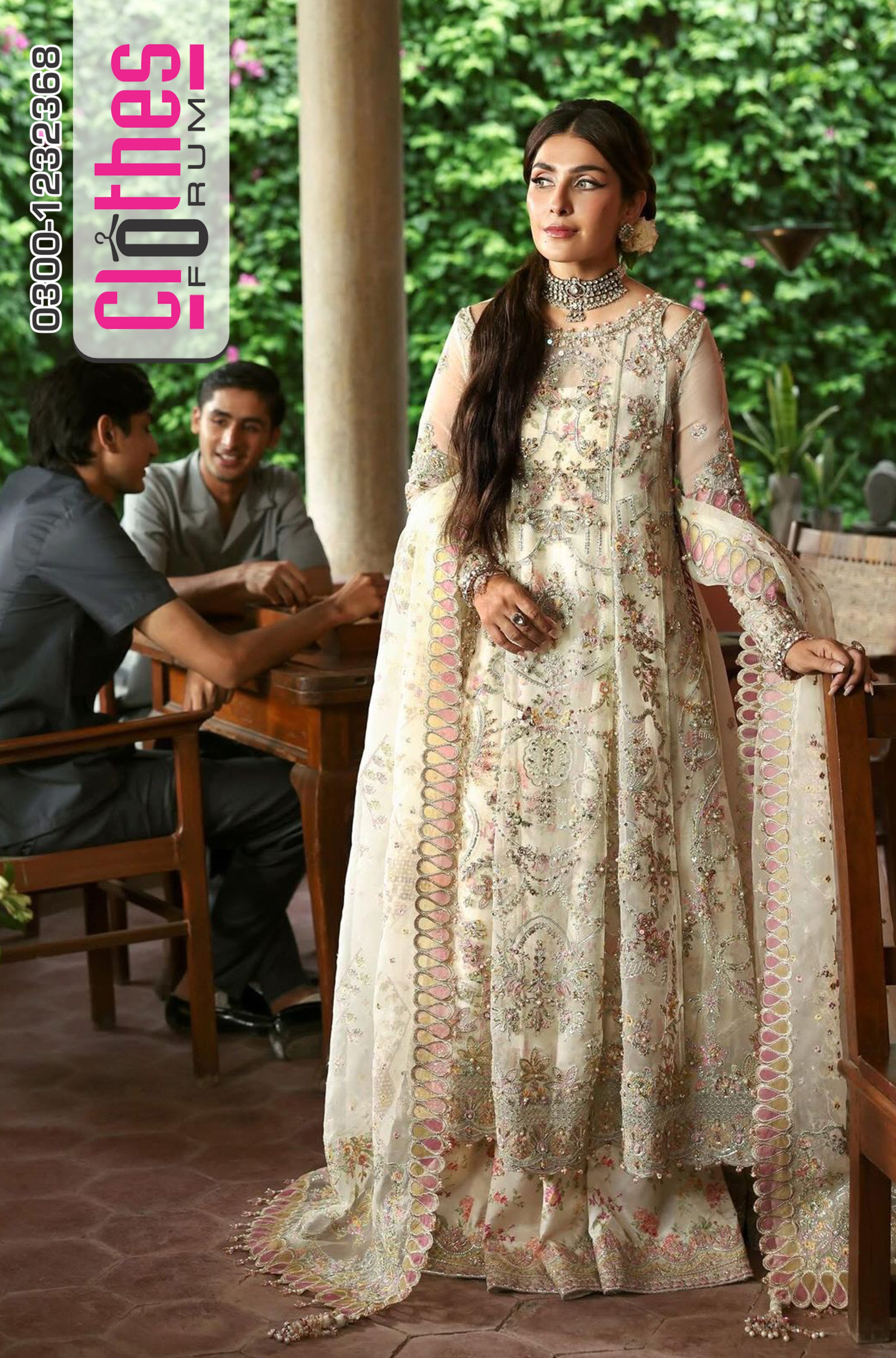 Kanwal Malik Ivory Wedding Edition | Elegant Chiffon Bridal Dress