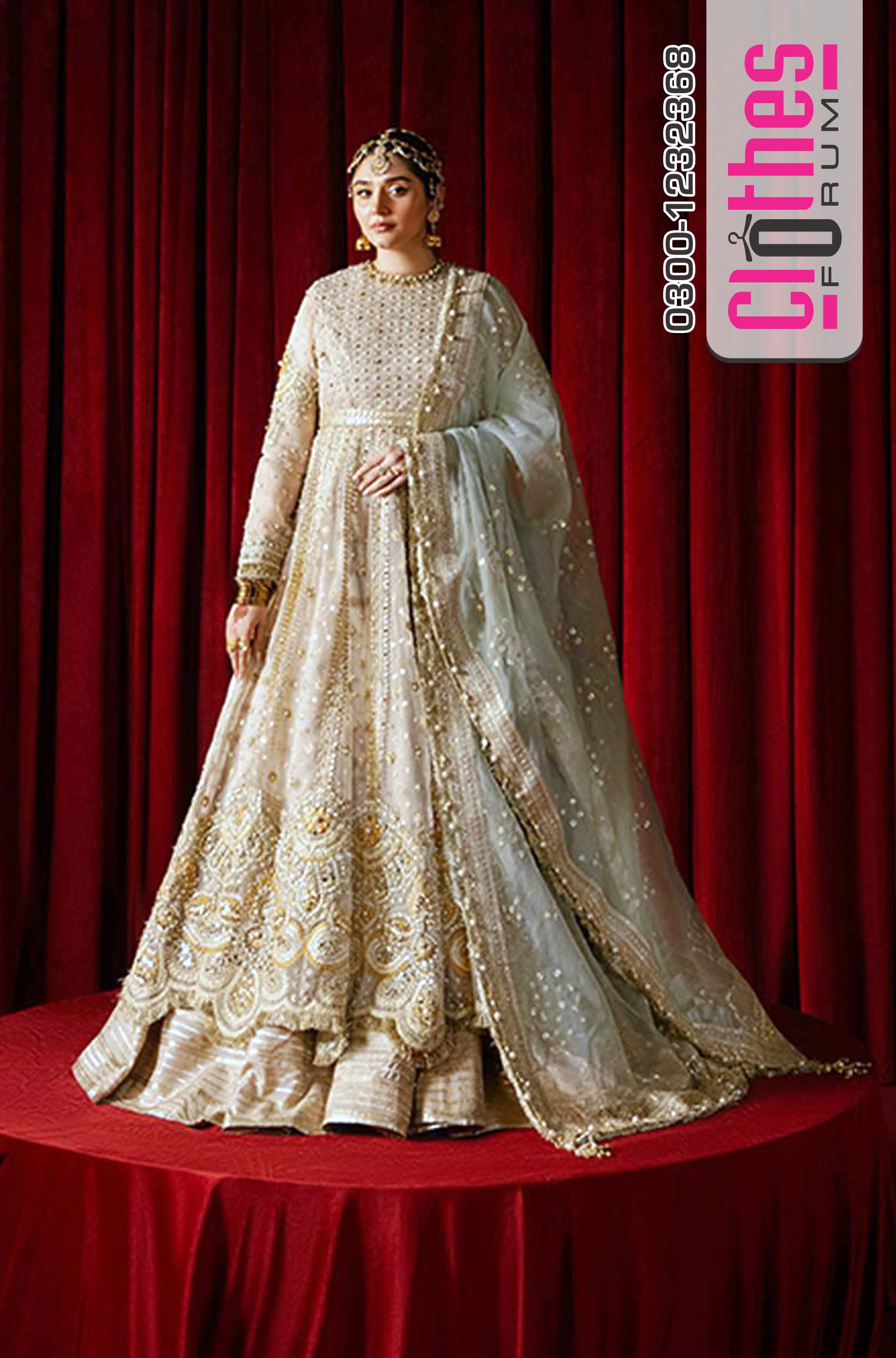 Mohsin Naveed Ranjha Luxe Bridal Collection – Majestic Ivory & Gold Handcrafted Masterpiece