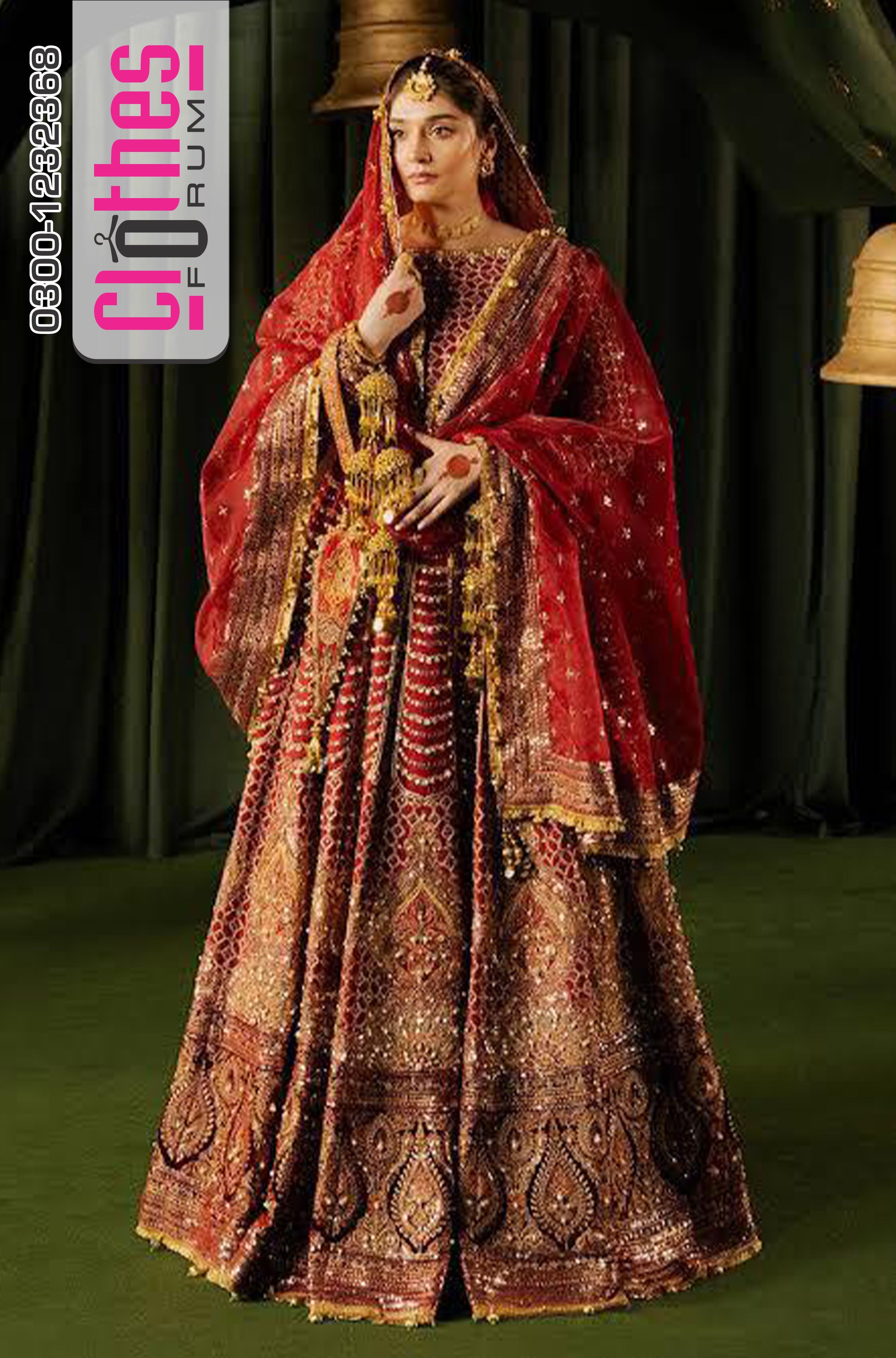 Mohsin Naveed Ranjha Luxury Wedding Edition – Majestic Mehroon & Gold Embroidered Masterpiece