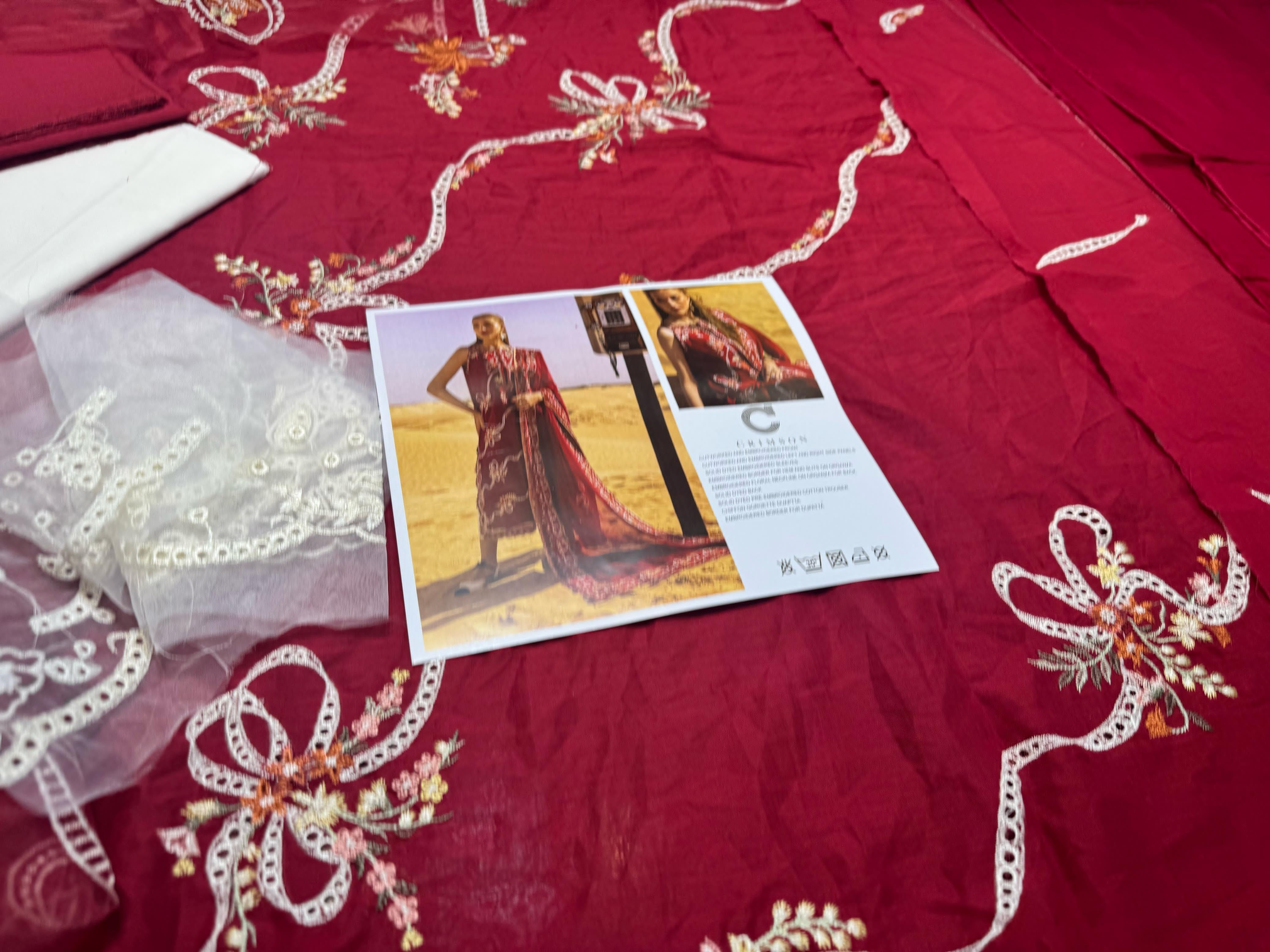 Crimson x Xenia – Scarlet Dusk | Flow Luxury Lawn 2025