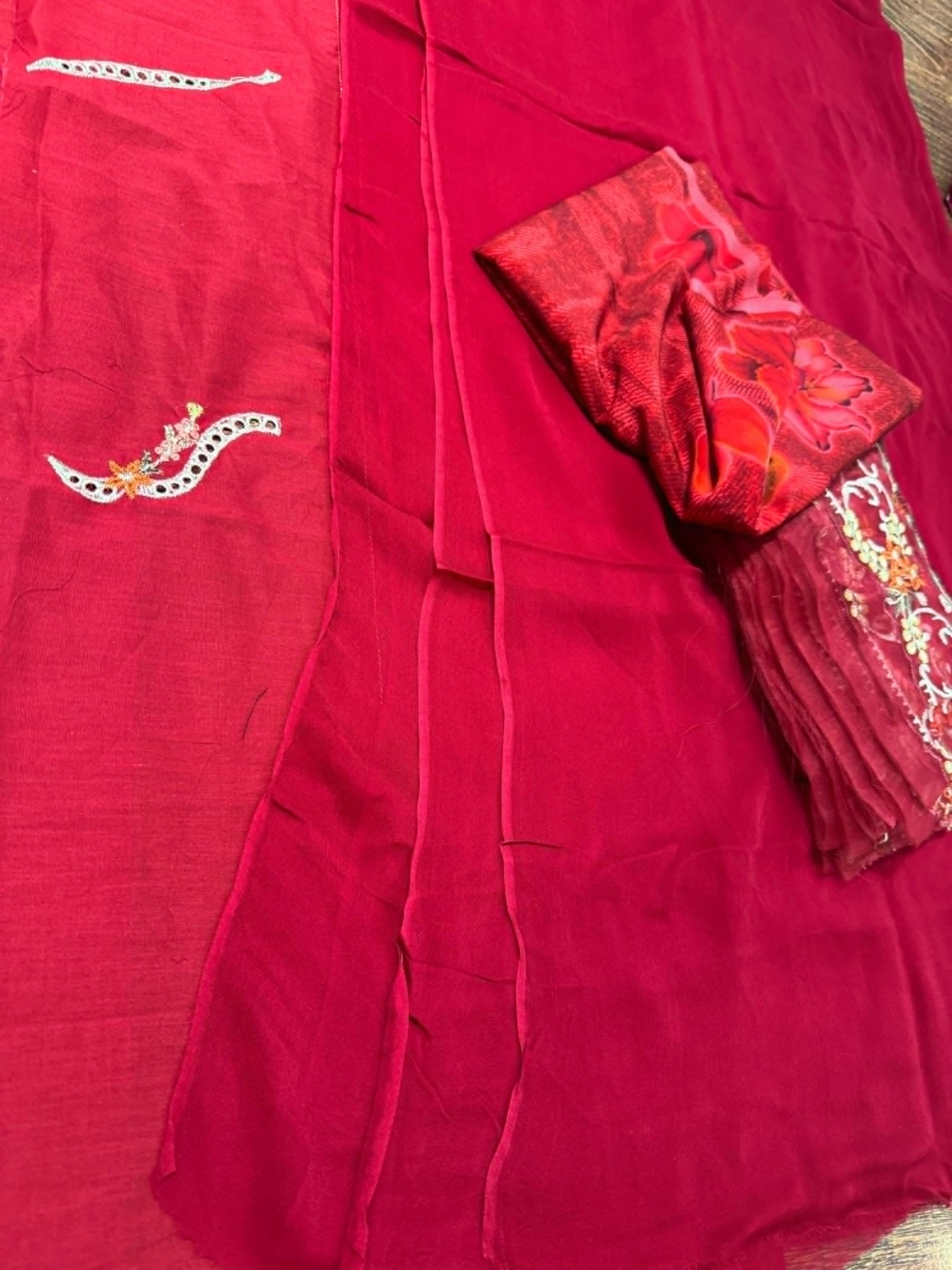 Crimson x Xenia – Scarlet Dusk | Flow Luxury Lawn 2025