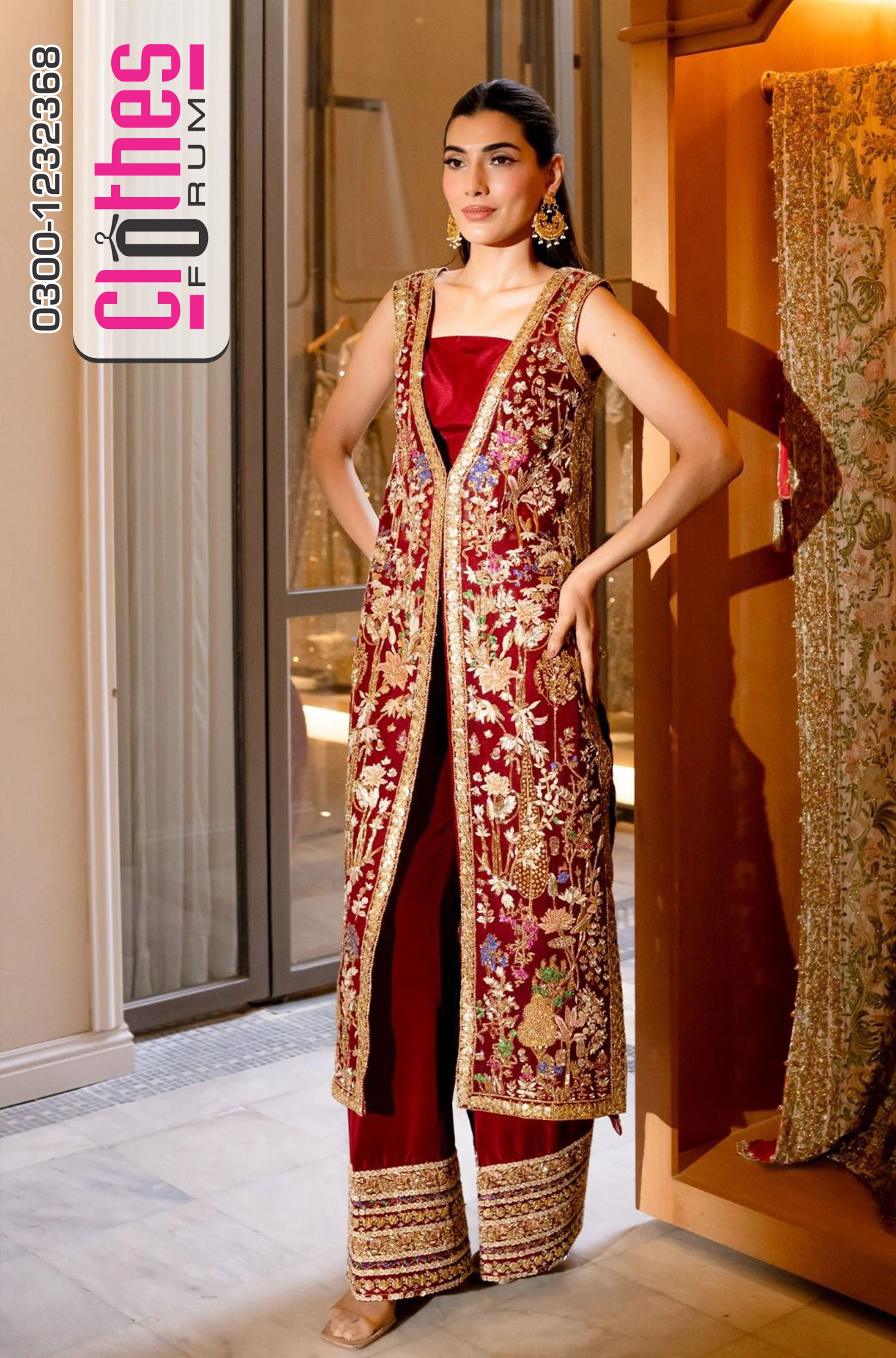 Saira Shakira Regalia – Maroon Chiffon Bridal Outfit | New Wedding Edition