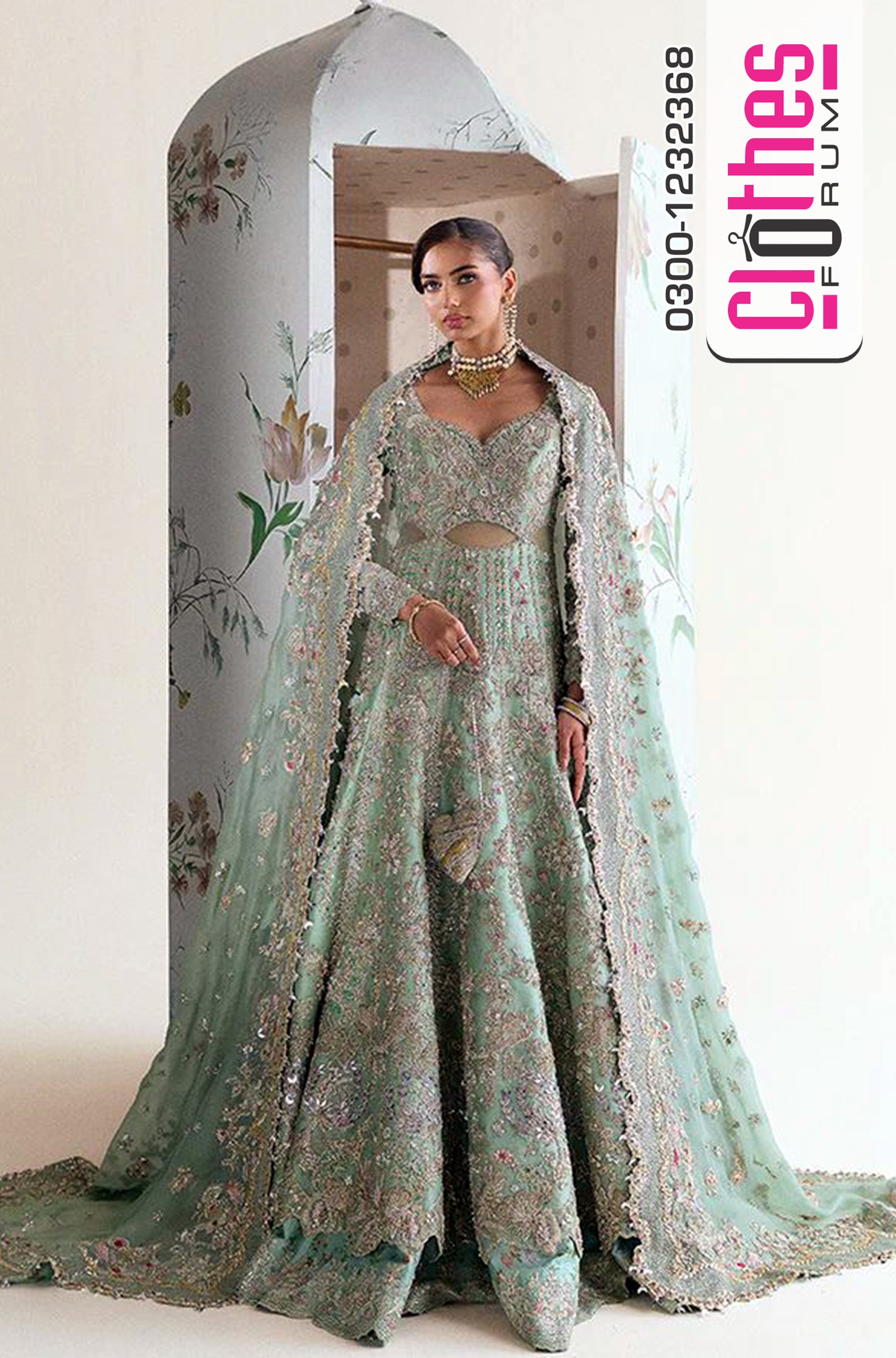 Suffuse by Sana Yasir White Chiffon Bridal Dress – Hand-Embellished Wedding Edition