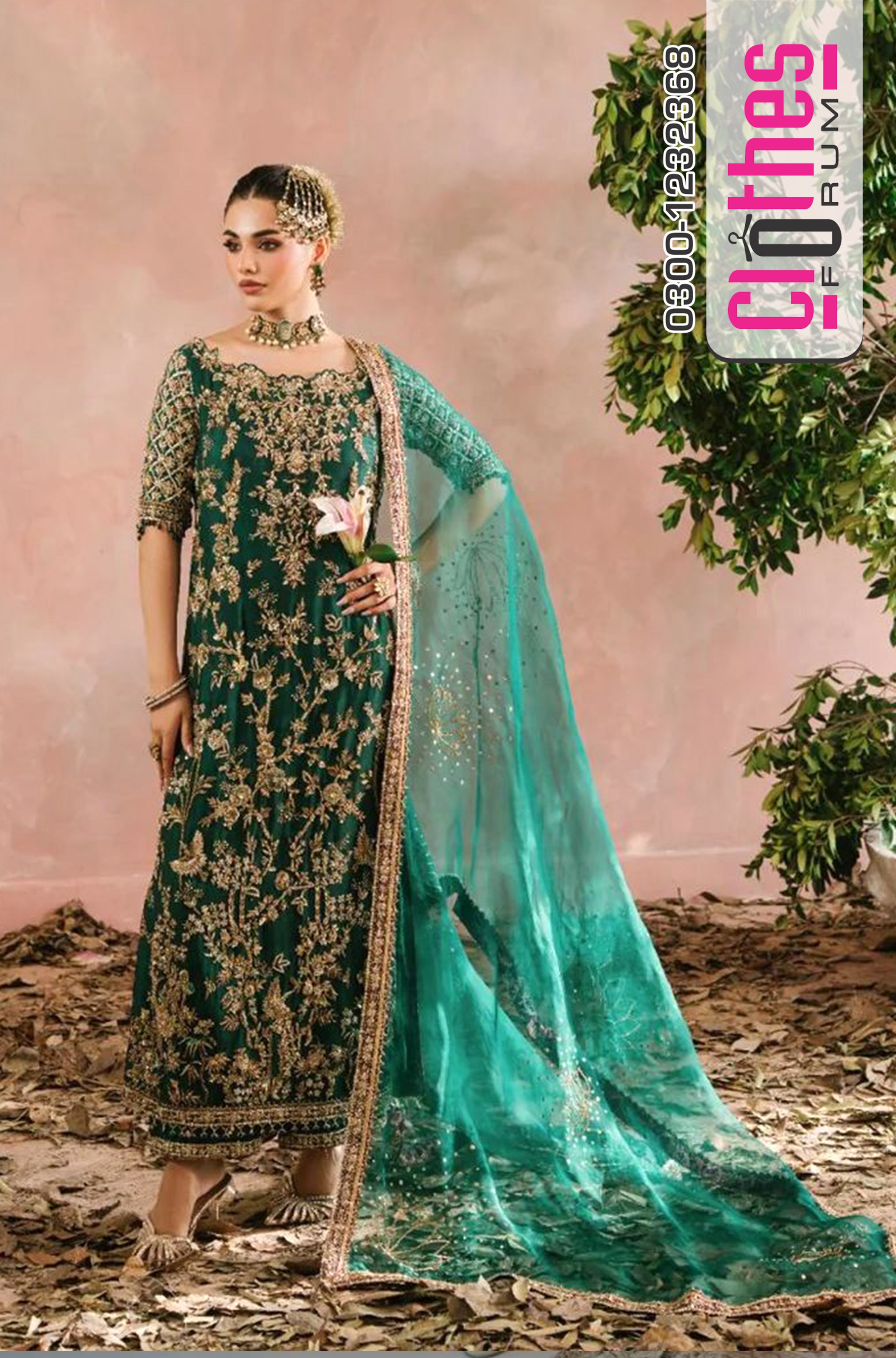 Tabya Mehrma Wedding Edition – Pure Sheesha Silk Green Formal Ensemble