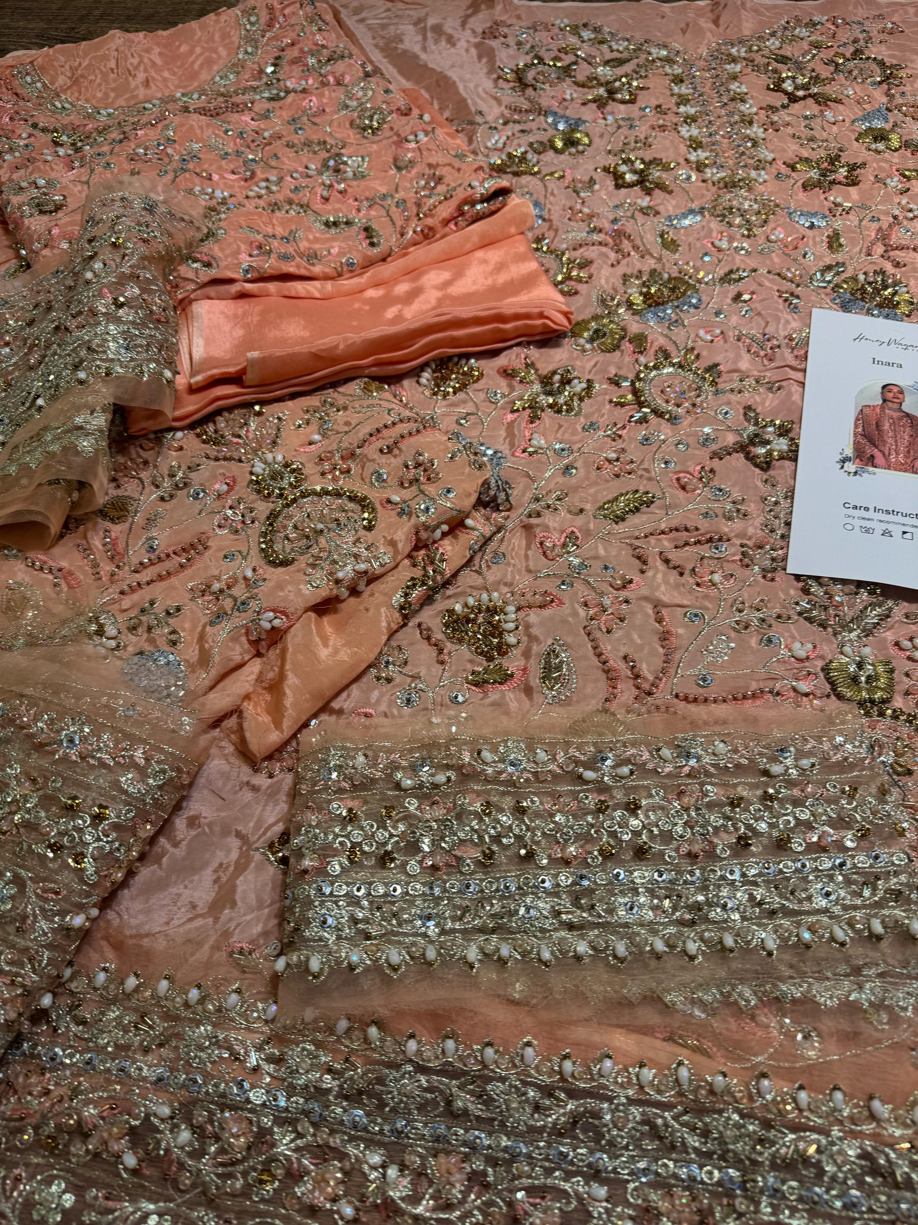 Regal Rose Gold – Honey Waqar Pakistani Formal Wedding Ensemble