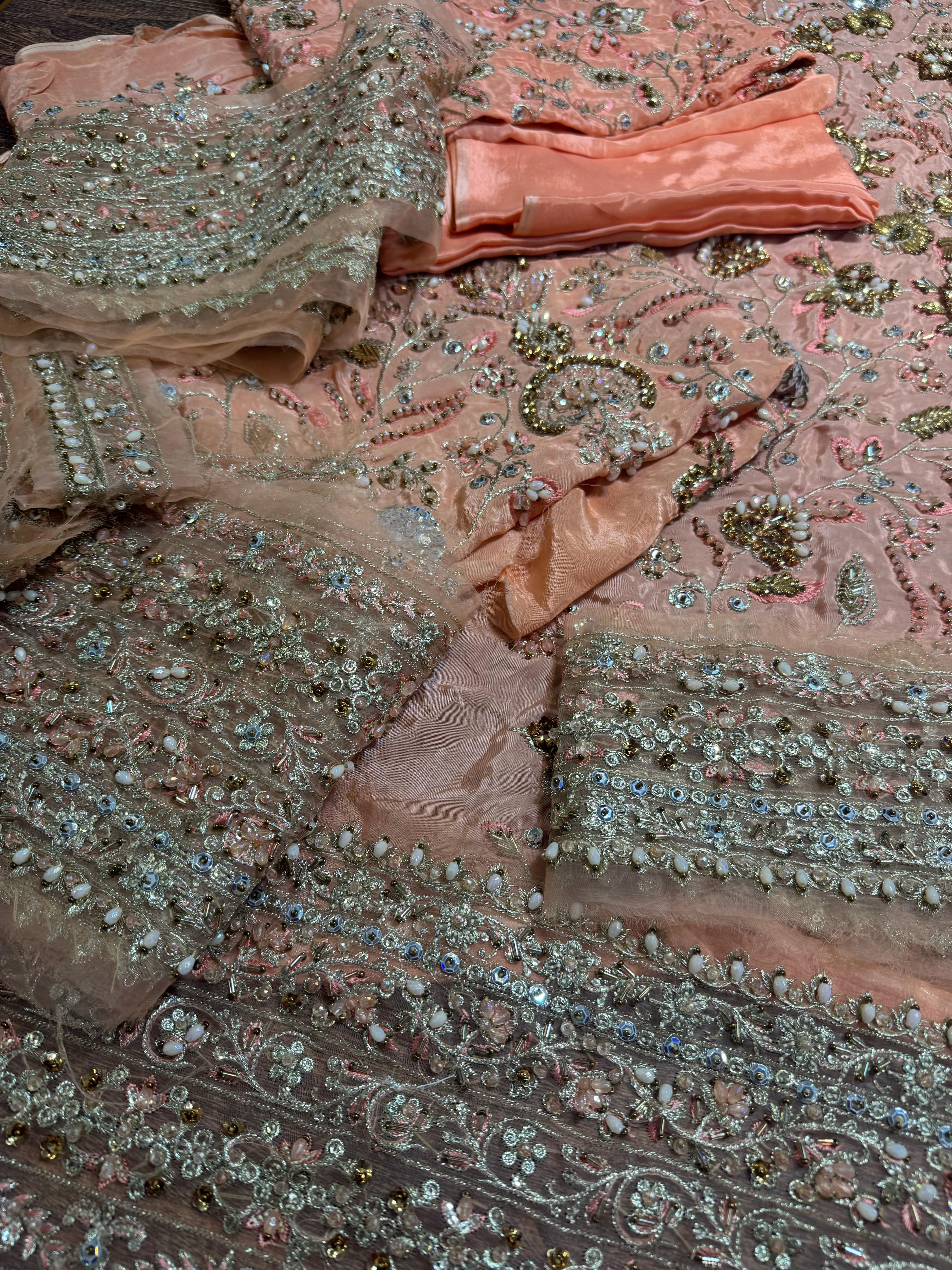 Regal Rose Gold – Honey Waqar Pakistani Formal Wedding Ensemble