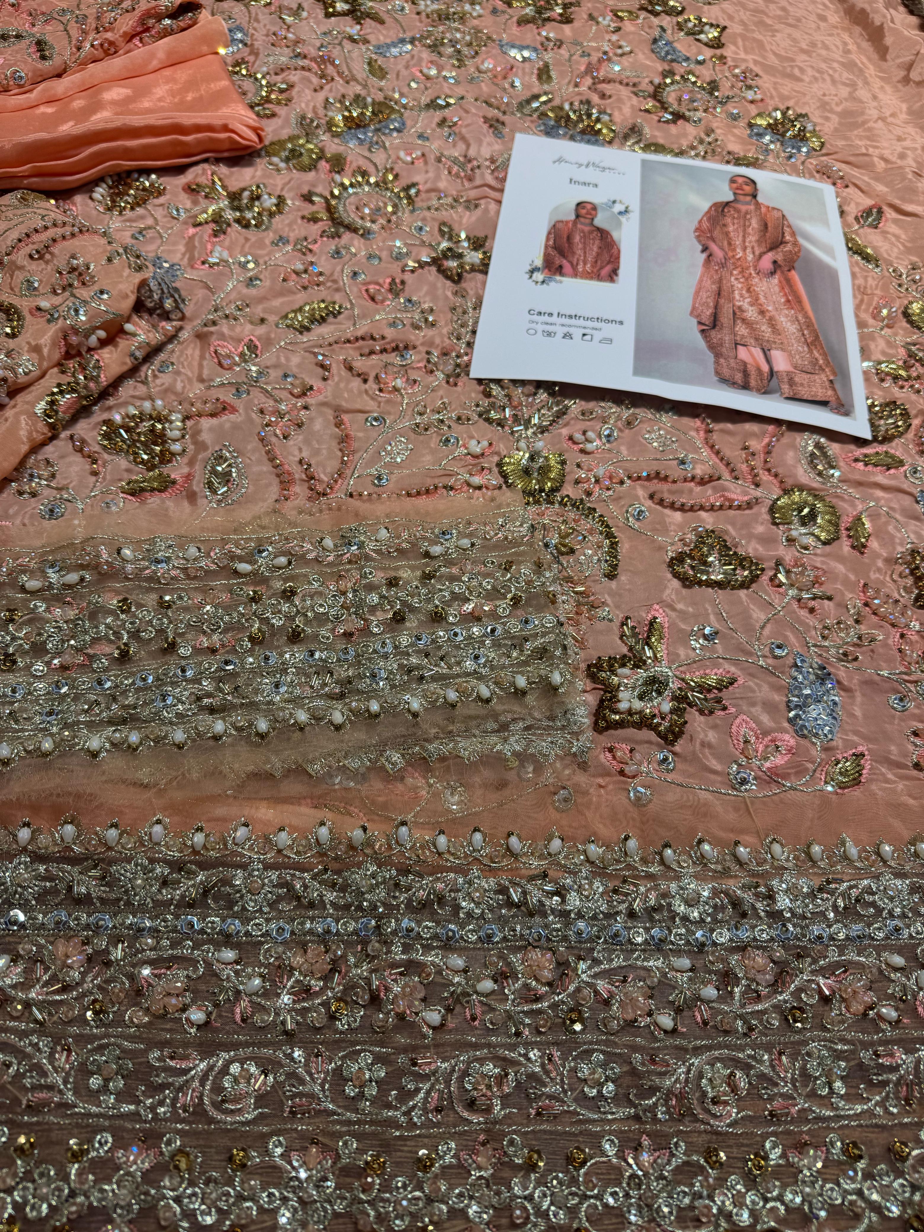 Regal Rose Gold – Honey Waqar Pakistani Formal Wedding Ensemble