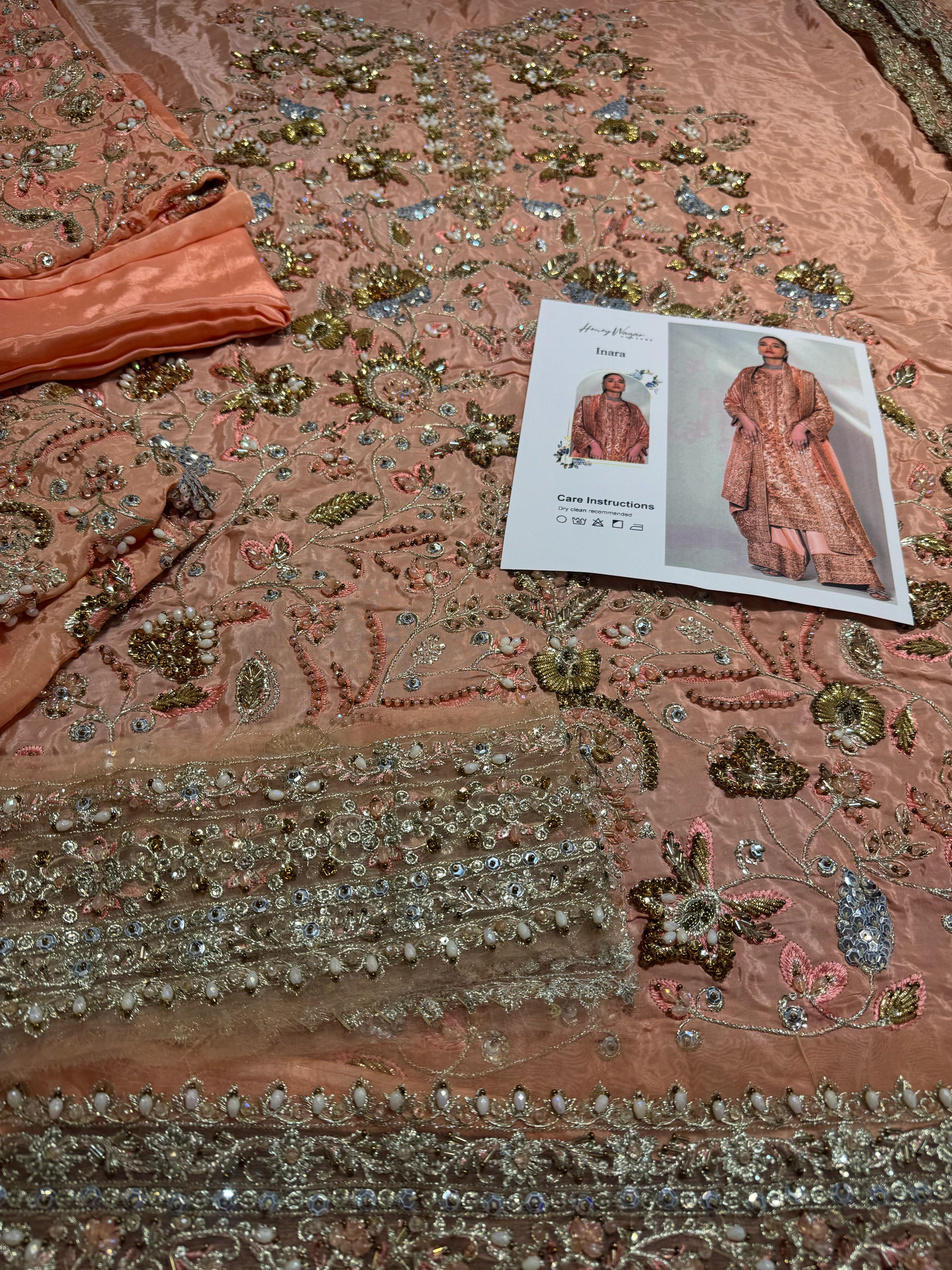Regal Rose Gold – Honey Waqar Pakistani Formal Wedding Ensemble