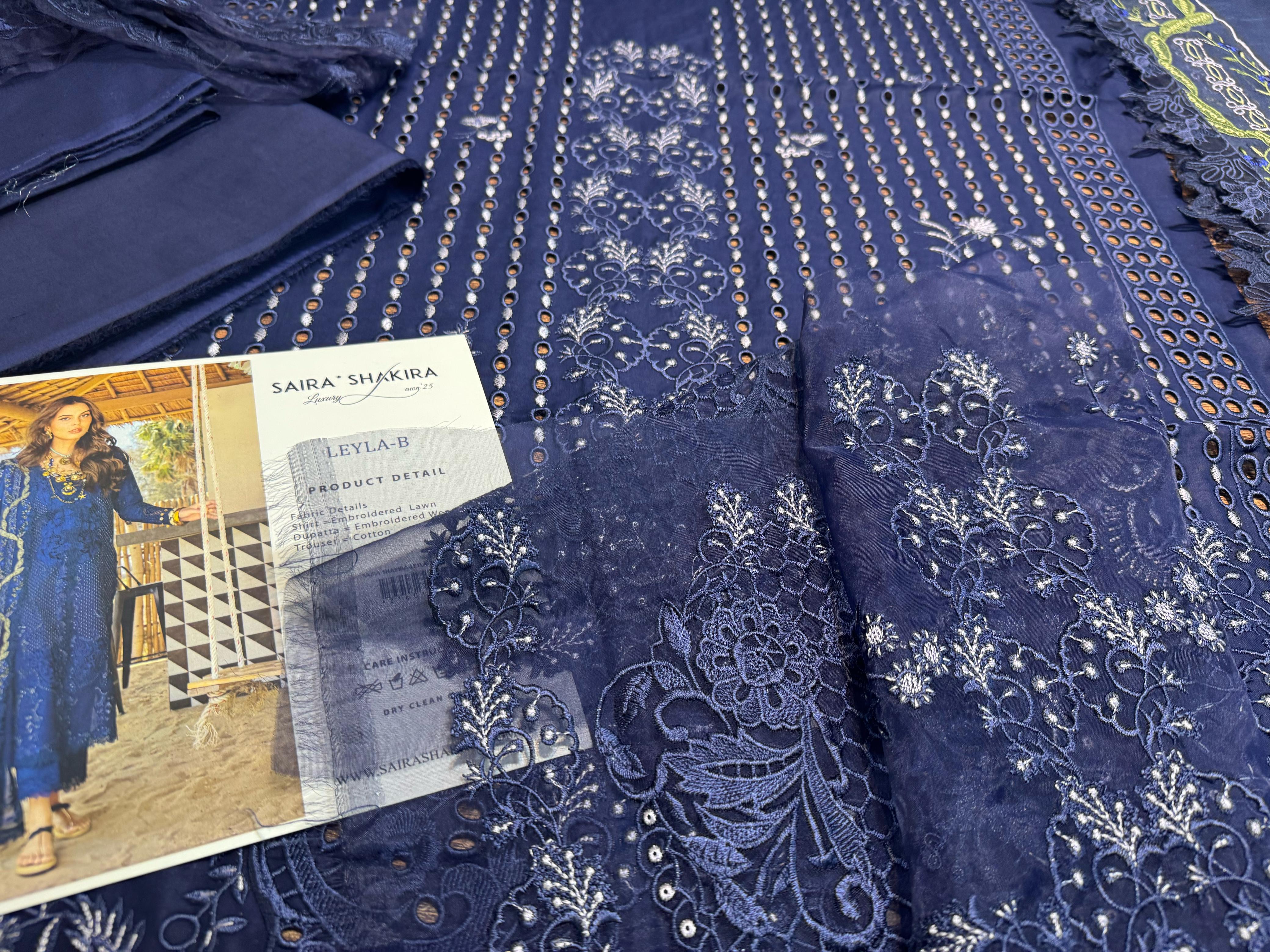 Saira Shakira – Midnight Mirage | Luxe Chikankari Lawn 2025 Collection
