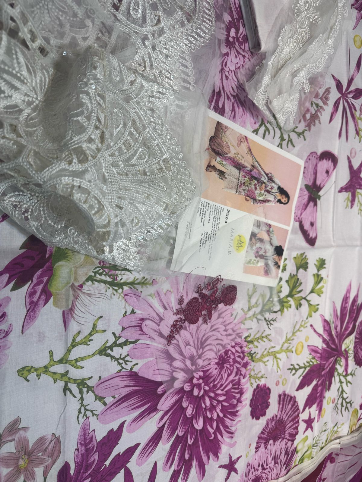 Maria B MPrint Embroidered Lawn Dress | Chiffon Dupatta | Spring Summer ’25