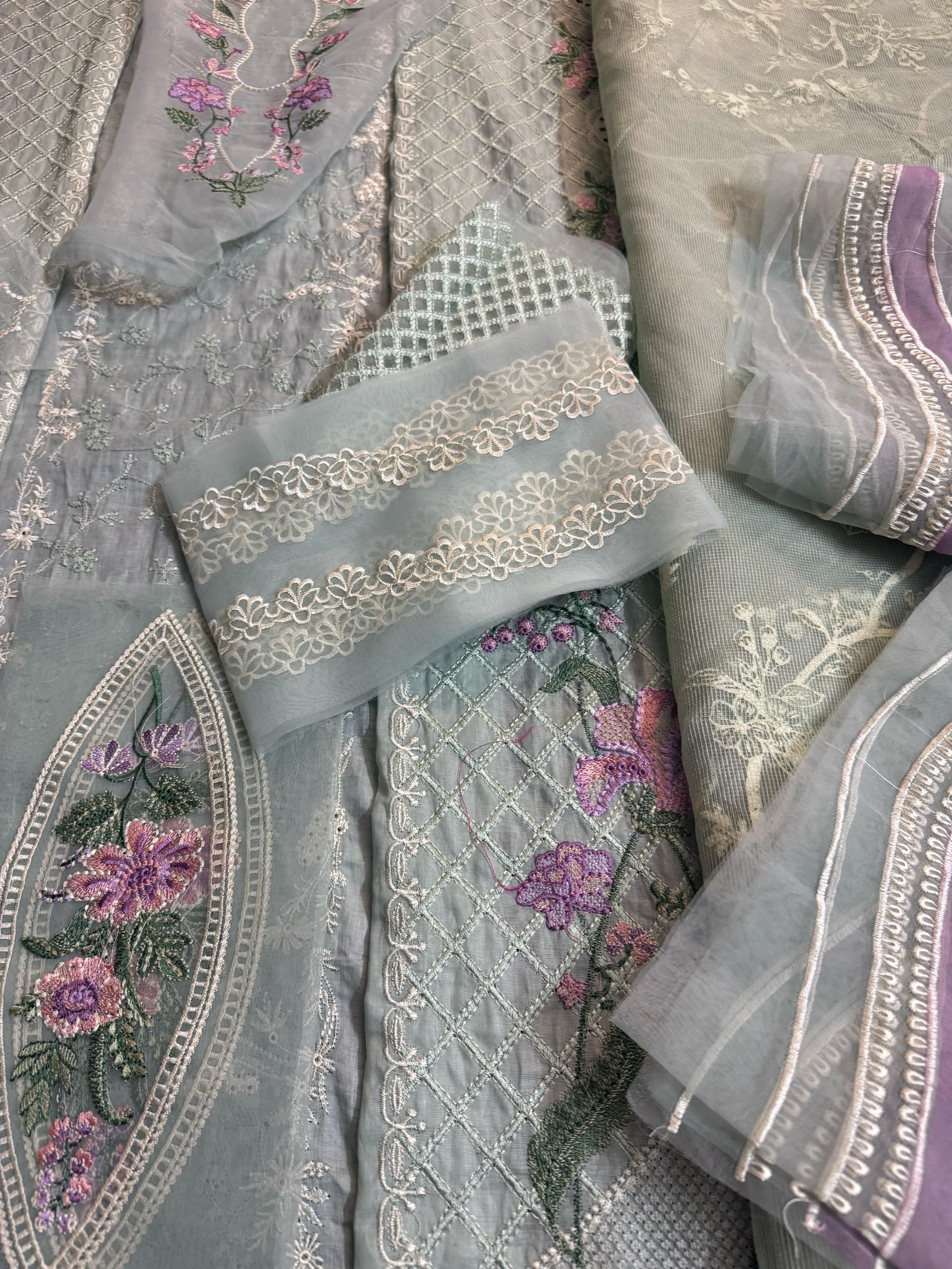 Crimson Luxury Lawn 2025 | Flow Spring Summer Mint Pastel Elegance