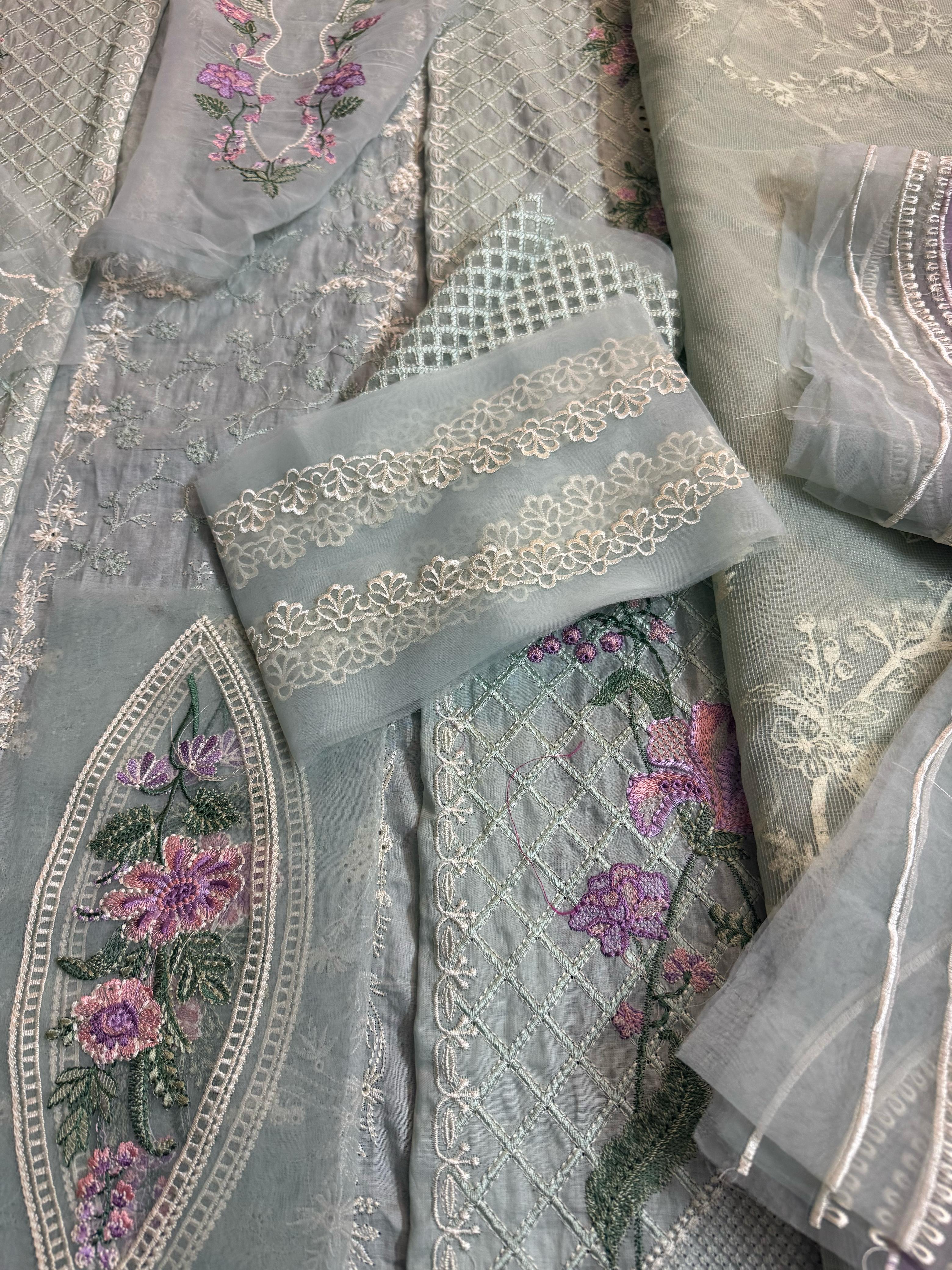 Crimson Luxury Lawn 2025 | Flow Spring Summer Mint Pastel Elegance