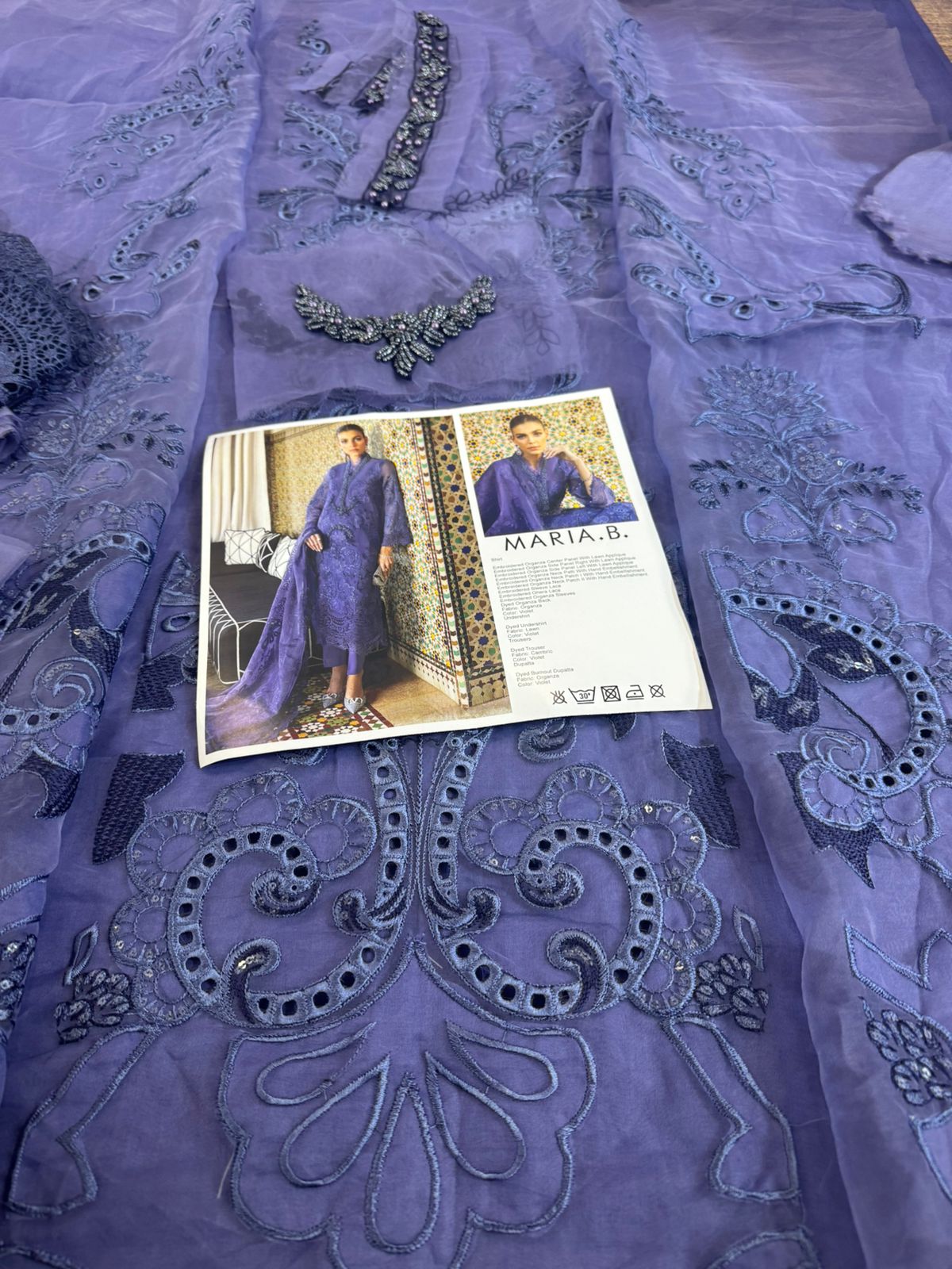 Maria B Voyage A'Luxe – Purplish Blue Bridal Luxury Lawn '25 | Eid Elegance Unveiled