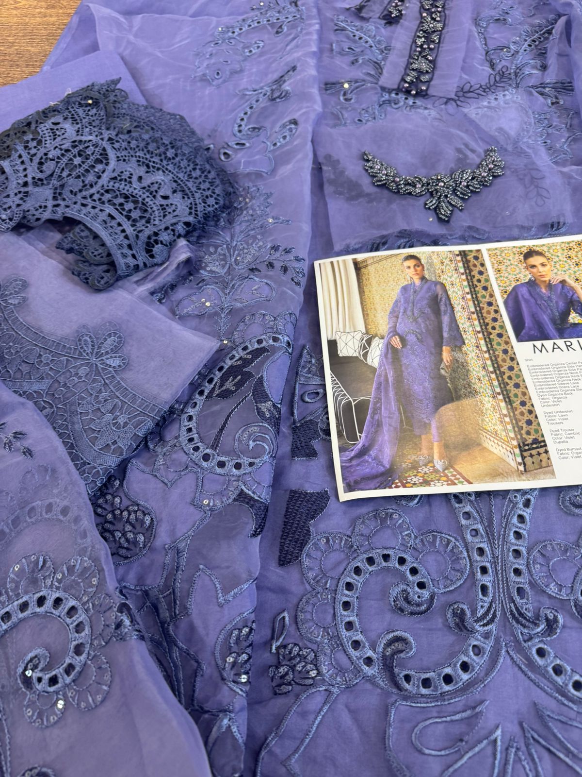 Maria B Voyage A'Luxe – Purplish Blue Bridal Luxury Lawn '25 | Eid Elegance Unveiled