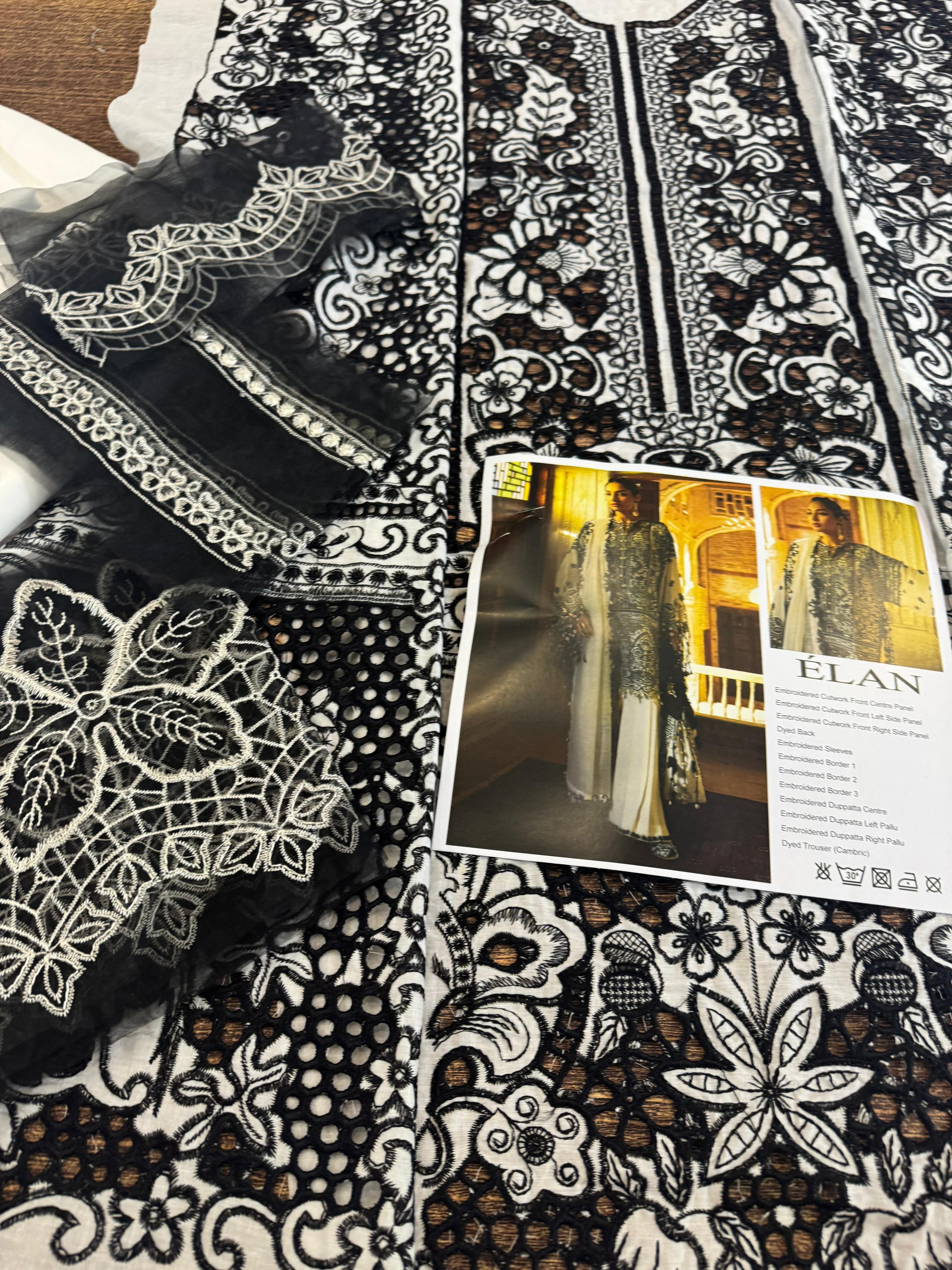 Élan Luxury Lawn – Monochrome Majesty | Eid '25 Black & White Edition