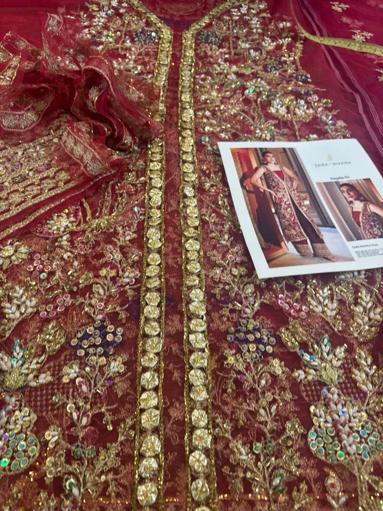 Saira Shakira Regalia – Maroon Chiffon Bridal Outfit | New Wedding Edition
