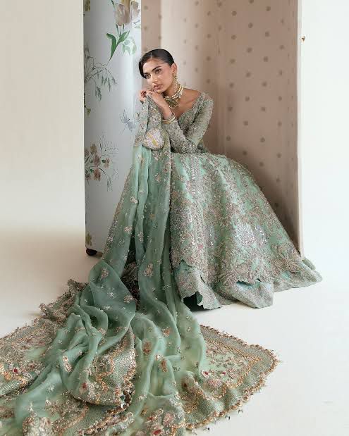 Suffuse by Sana Yasir White Chiffon Bridal Dress – Hand-Embellished Wedding Edition
