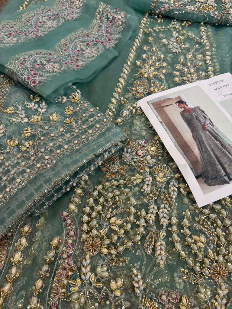 Suffuse by Sana Yasir White Chiffon Bridal Dress – Hand-Embellished Wedding Edition