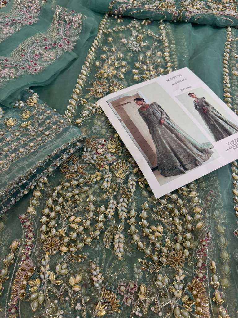 Suffuse by Sana Yasir White Chiffon Bridal Dress – Hand-Embellished Wedding Edition