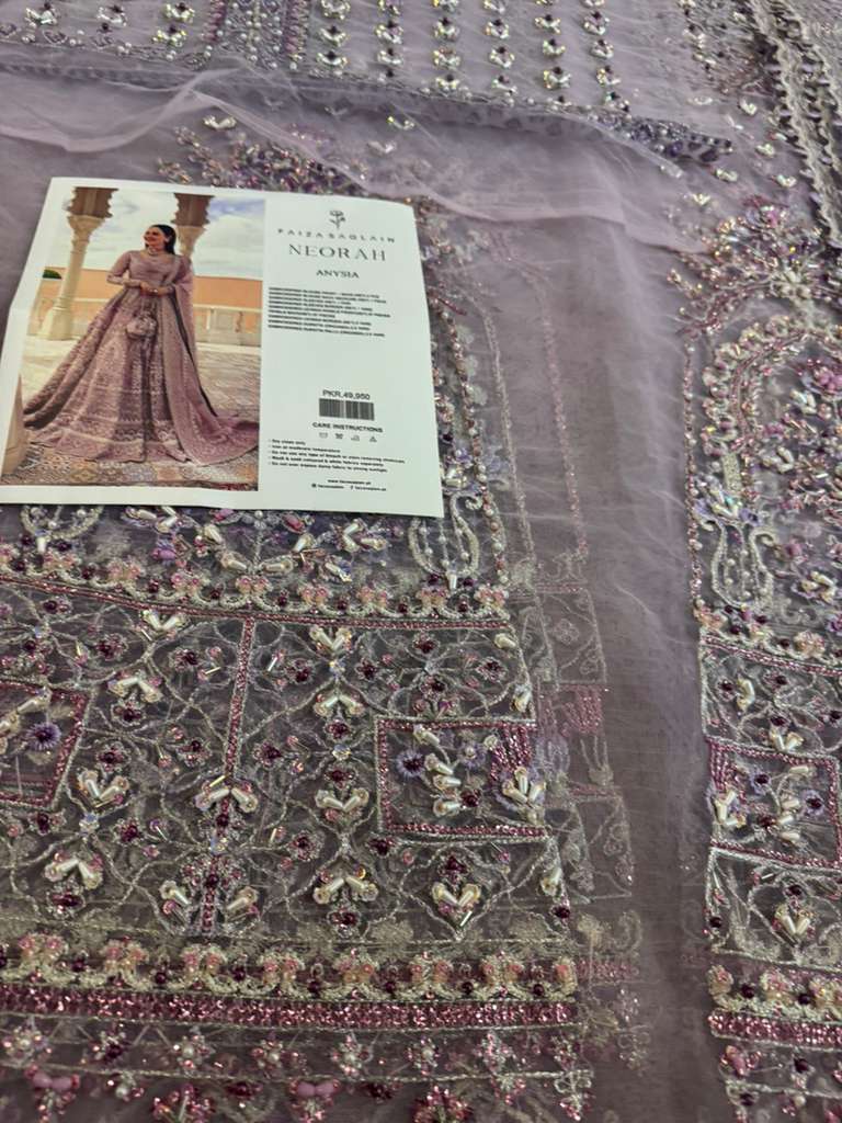 Faiza Saqlain “Anysia” Lilac Net Bridal Lehenga – Luxury Wedding Edition