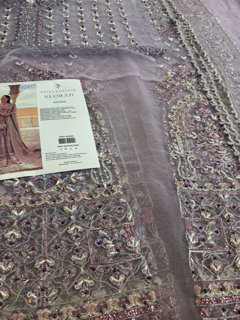 Faiza Saqlain “Anysia” Lilac Net Bridal Lehenga – Luxury Wedding Edition