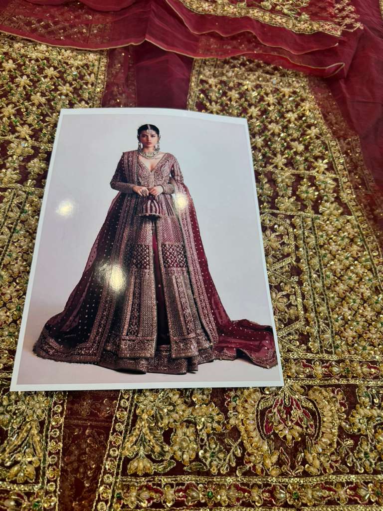 Hussain Rehar Carmine Bloom Red Pishwas Lehenga – Luxury Wedding Edition