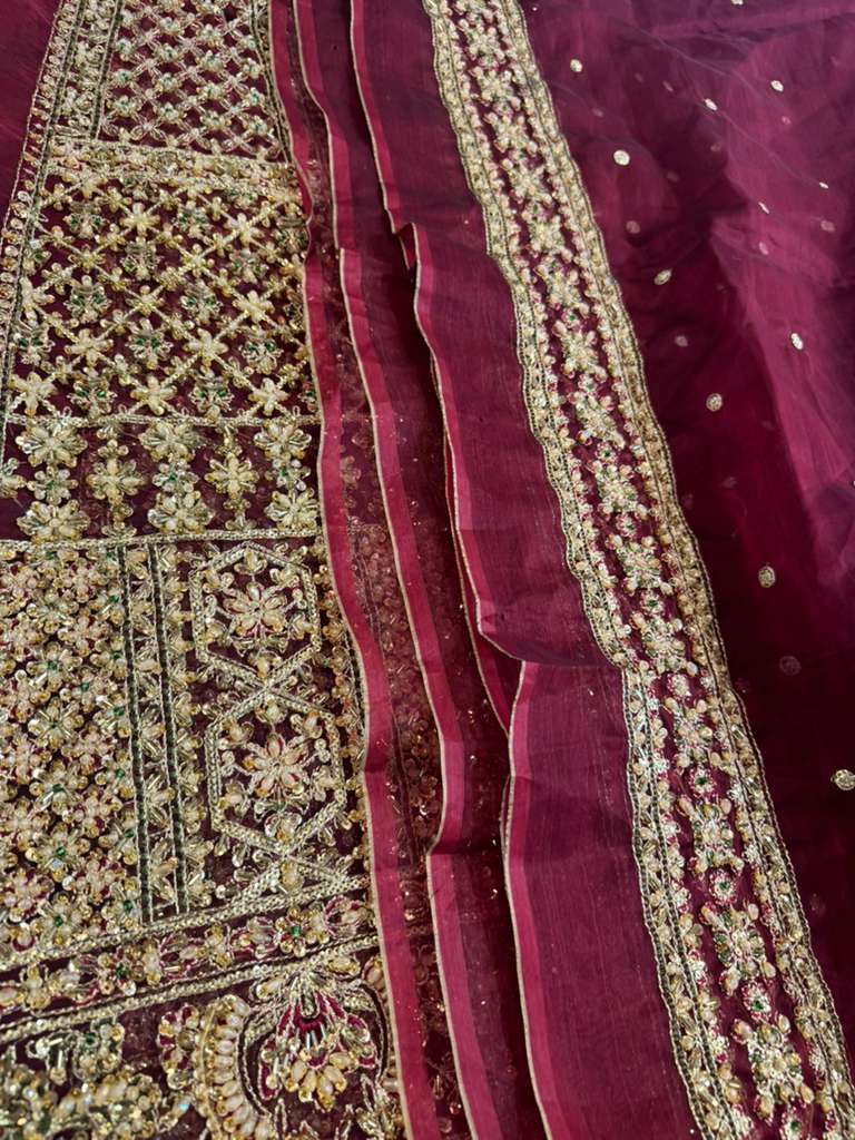 Hussain Rehar Carmine Bloom Red Pishwas Lehenga – Luxury Wedding Edition