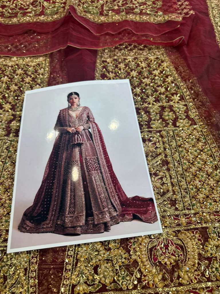 Hussain Rehar Carmine Bloom Red Pishwas Lehenga – Luxury Wedding Edition