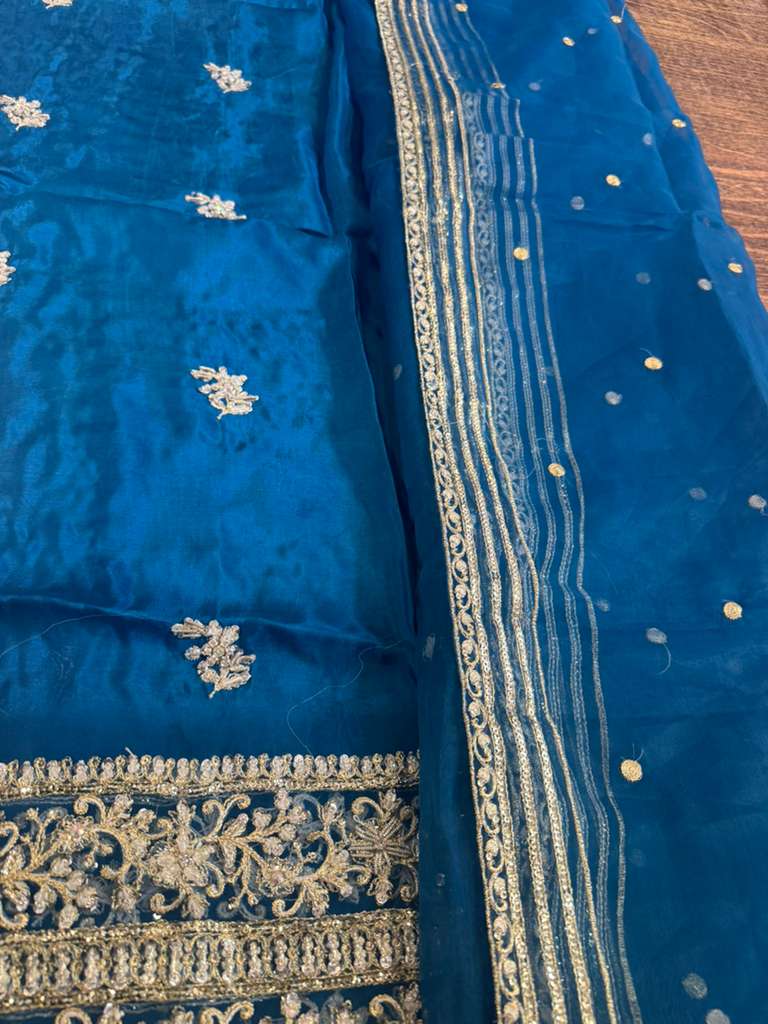 Erum Khan Electric Blue Wedding Edition | Embroidered Chiffon Bridal Wear