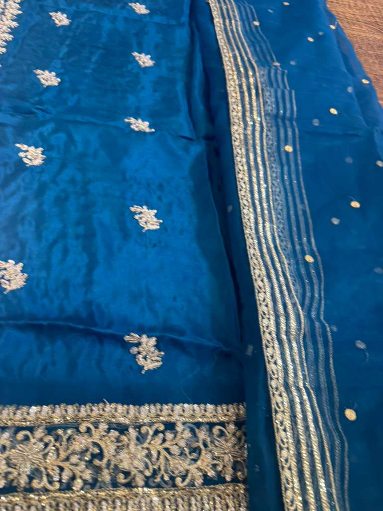 Erum Khan Electric Blue Wedding Edition | Embroidered Chiffon Bridal Wear