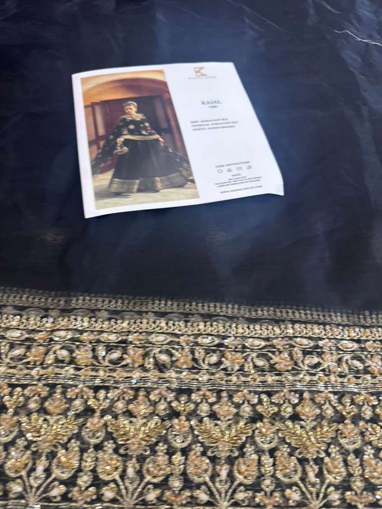 Kanwal Malik Black Wedding Edition Pishwas – Elegant Korean Silk Ensemble