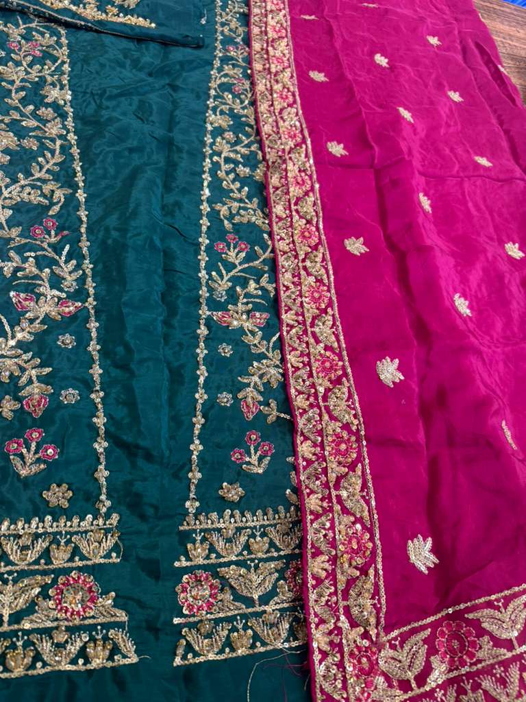 Haris Shakeel Luxury Raw Silk 3 Piece Unstitched Dress – Hand-Embellished Formal Wear