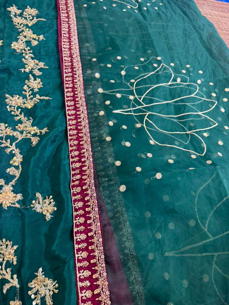 Tabya Mehrma Wedding Edition – Pure Sheesha Silk Green Formal Ensemble
