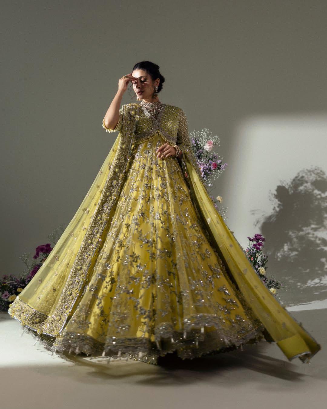 Radiate Grace in Élan's Mesmerizing Light Yellow Wedding Masterpiece