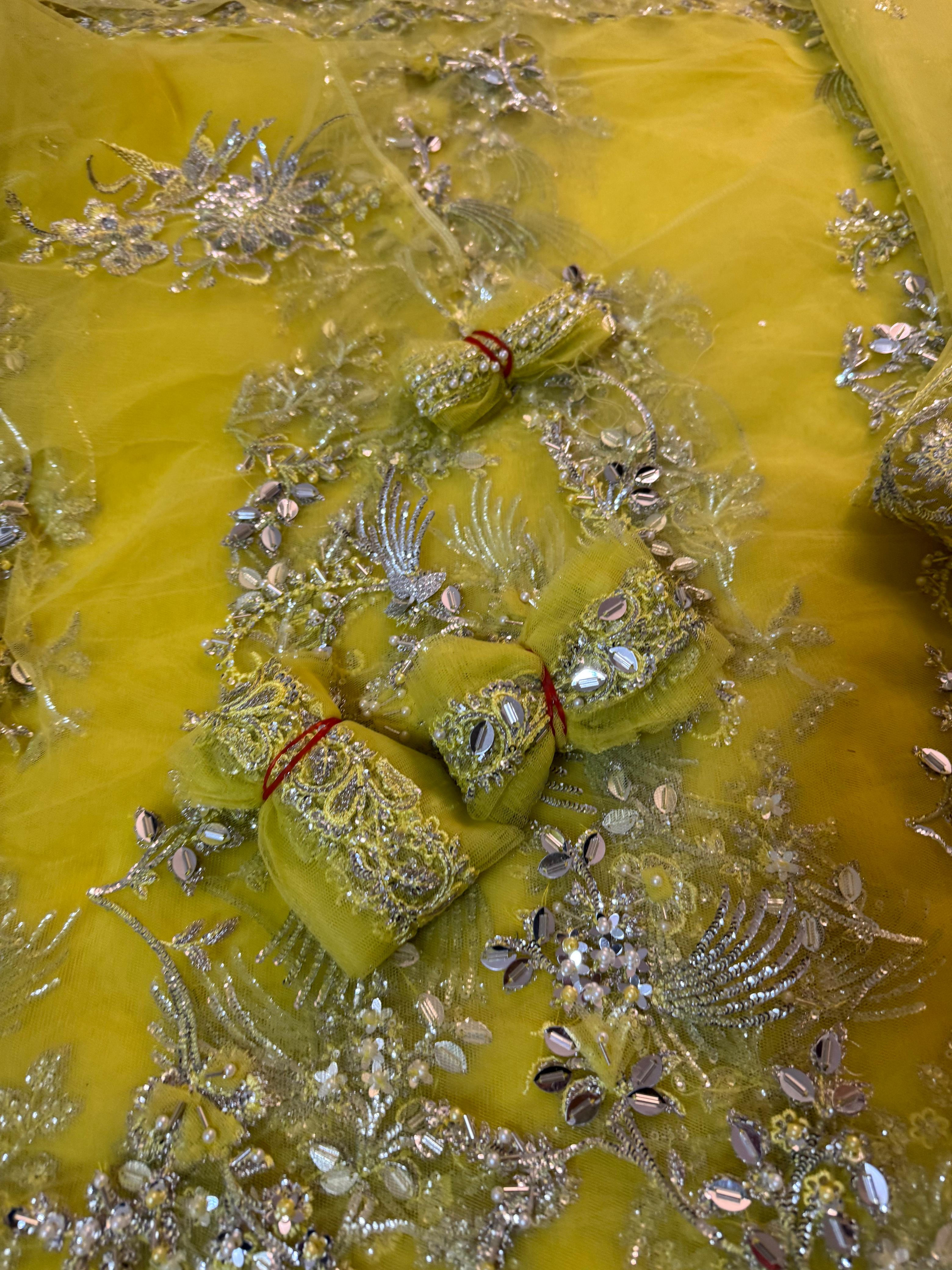 Radiate Grace in Élan's Mesmerizing Light Yellow Wedding Masterpiece
