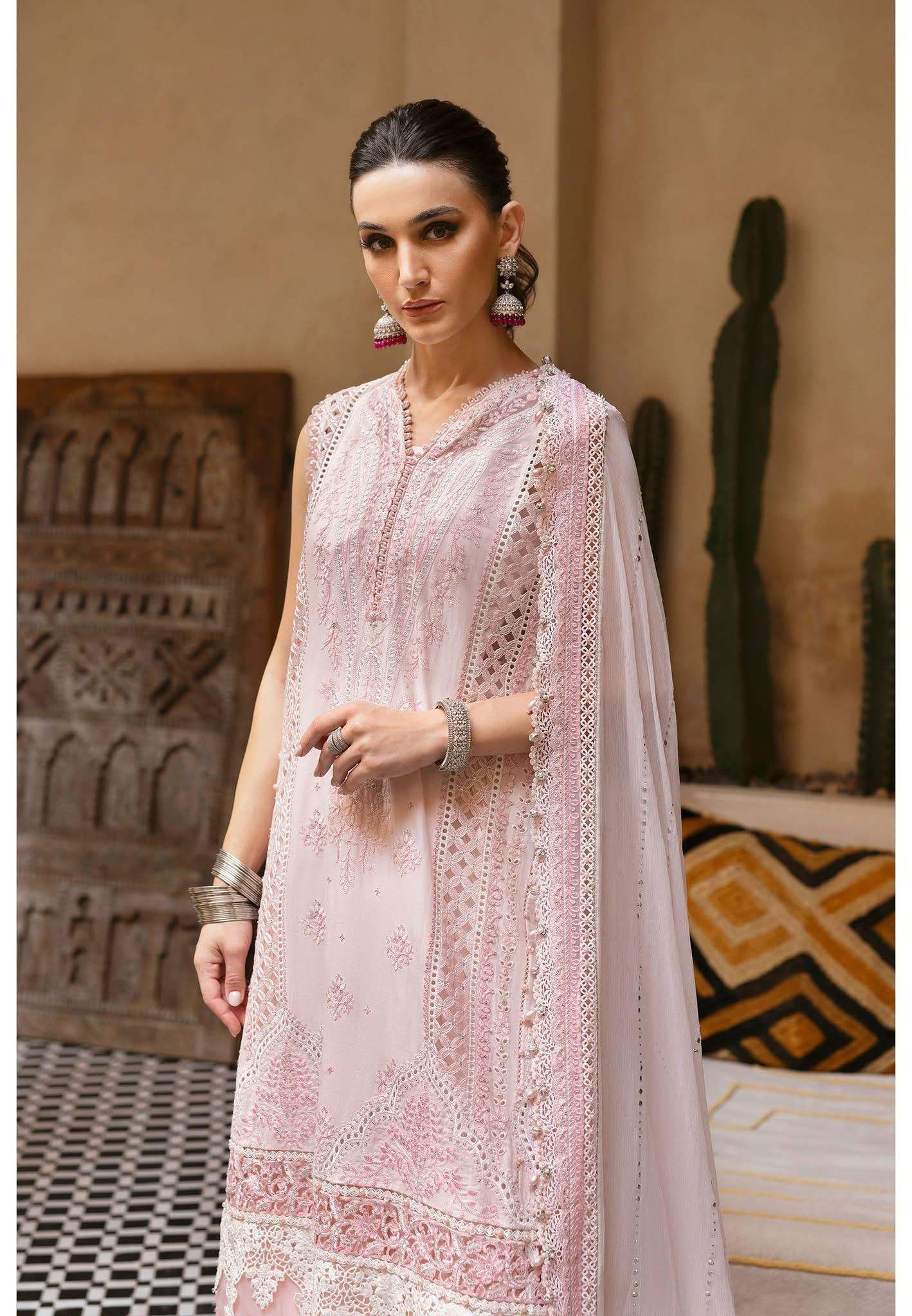 Maria B Voyage a Luxe Embroidered Lawn 2025 – Ivory Elegance