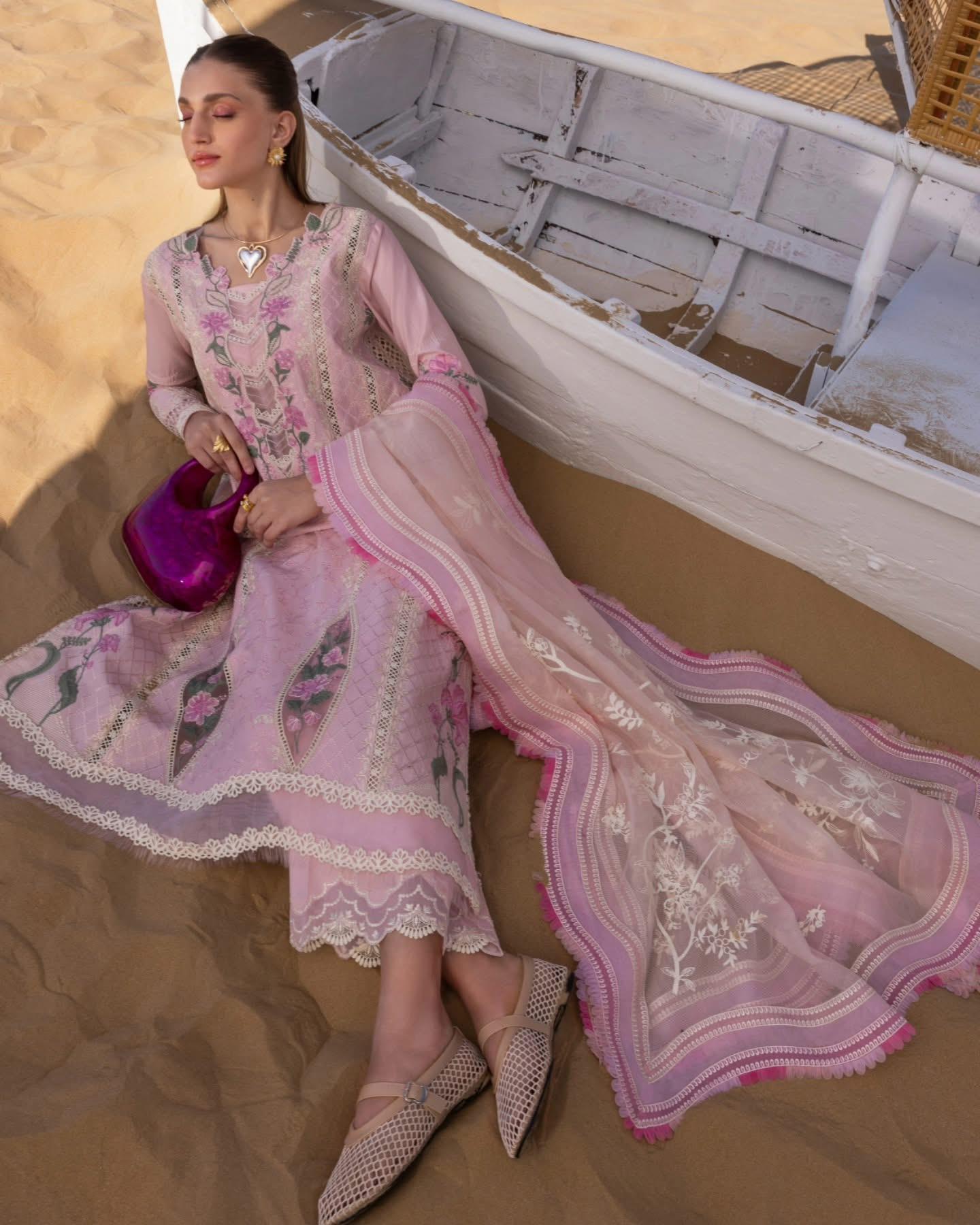Crimson Flow Lawn Collection | Baby Pink Bloom – A Breath of Summer Elegance