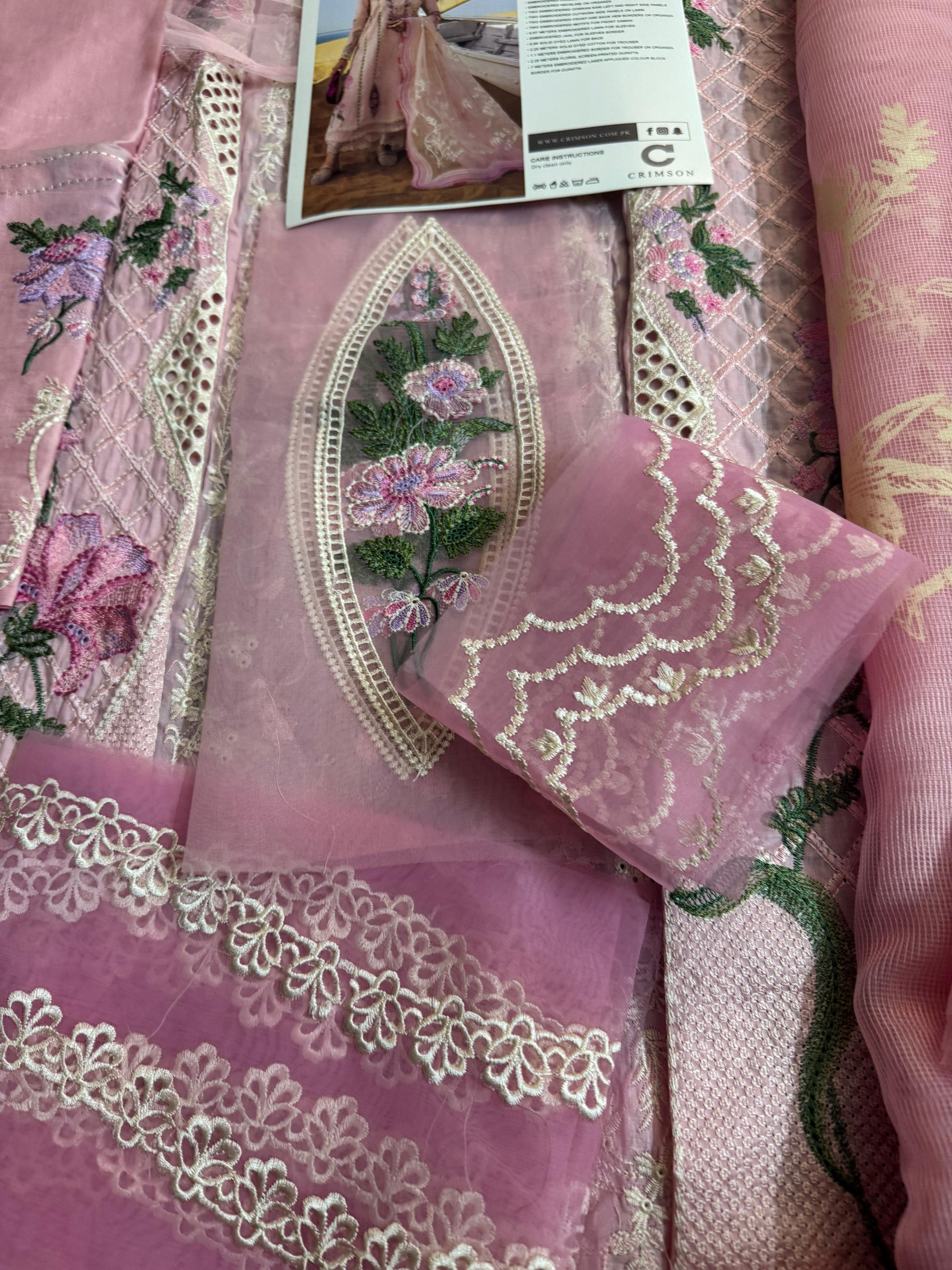 Crimson Flow Lawn Collection | Baby Pink Bloom – A Breath of Summer Elegance
