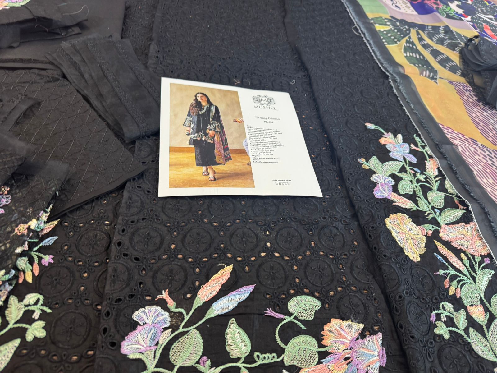 Mushq Luxury Lawn – Chikankari Elegance with Manaar Print | Dazzling Glimmer Edition