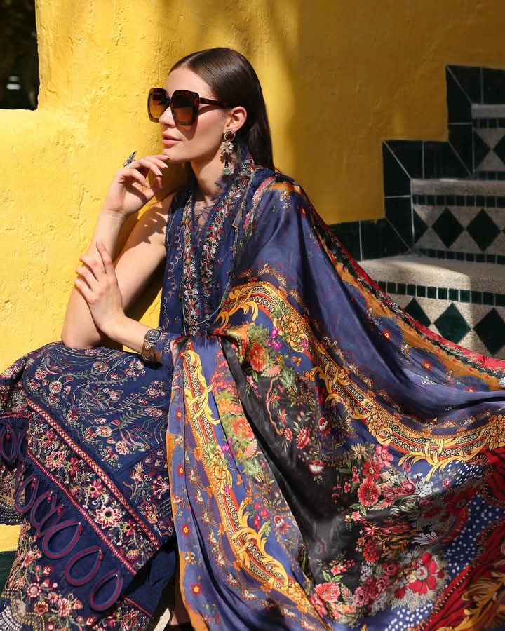Kanwal Malik Enigmatic Navy Luxury Lawn – Elegance Reimagined for Summer