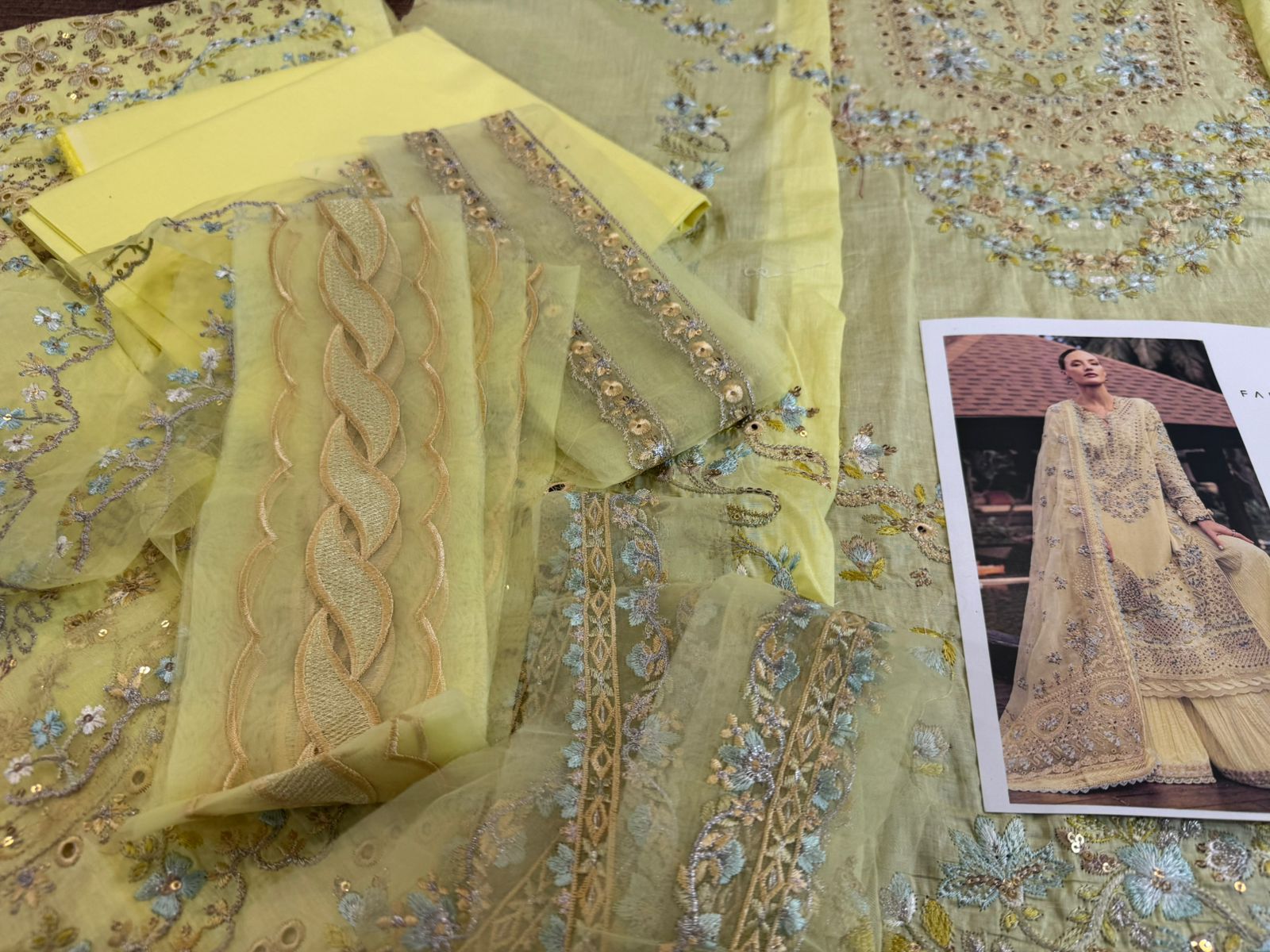 Faiza Saqlain Luxury Lawn Suit – Pastel Lemon Dream | Eid & Summer Festive 2025