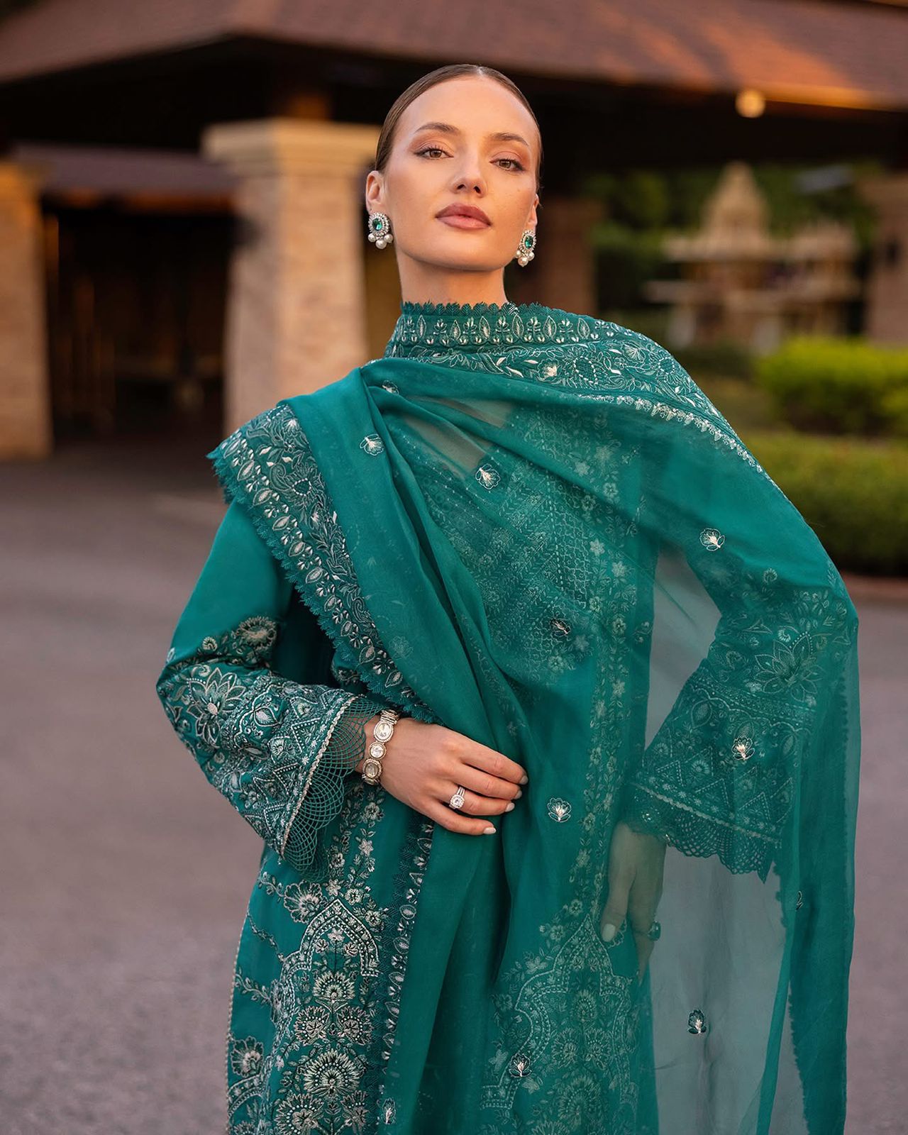 Faiza Saqlain Luxury Lawn’25 – Serene Bloom | Timeless Eid Elegance