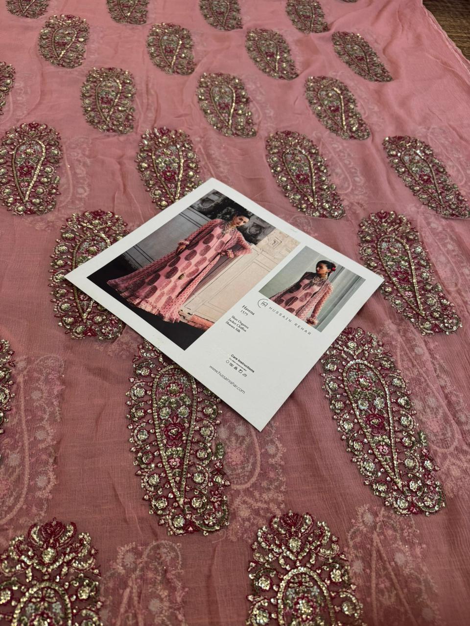 Hussain Rehar Festive Pret ’25 – Havena Powder Pink Sharara Set
