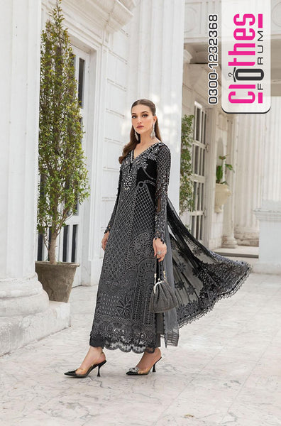 Maria B Black Chiffon 3-Piece Suit – clothesforum